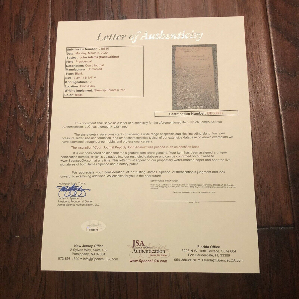 JOHN ADAMS * JSA * Scarce AUTOGRAPH Cut Signature SIGNED * 2nd President