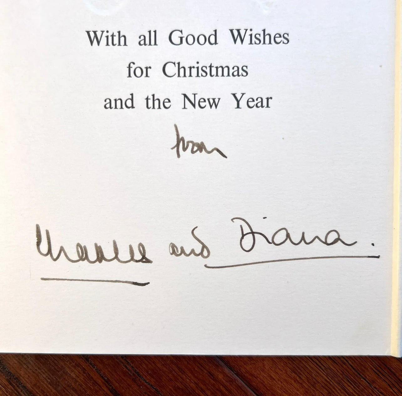 KING CHARLES III and PRINCESS DIANA * JSA * Signed 1983 Christmas Card Autograph