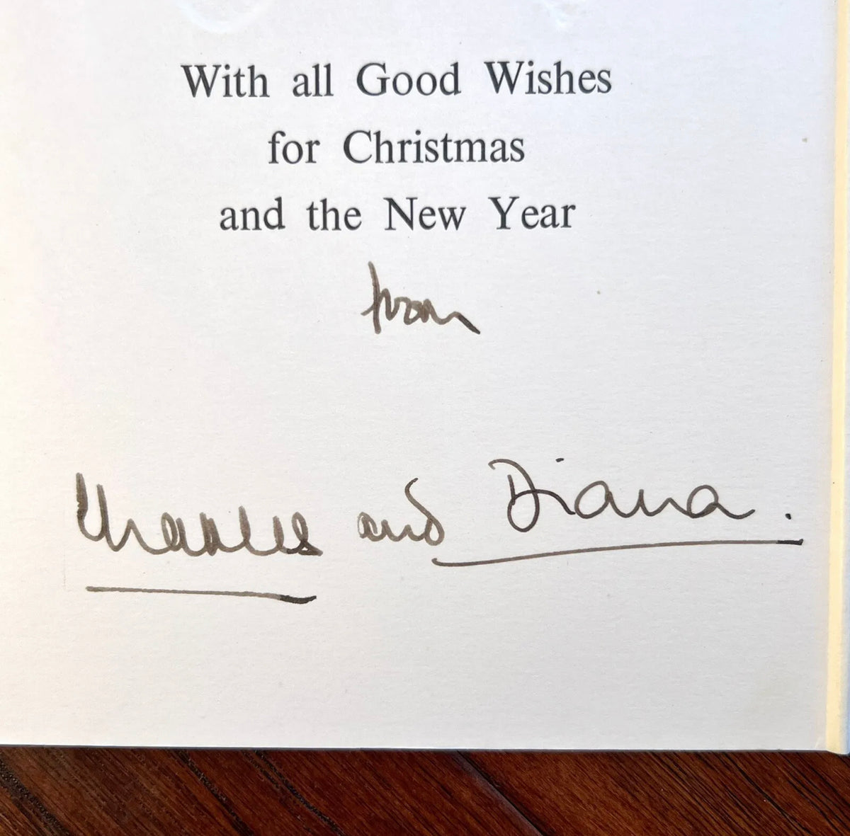 KING CHARLES III and PRINCESS DIANA * JSA * Signed 1983 Christmas Card Autograph