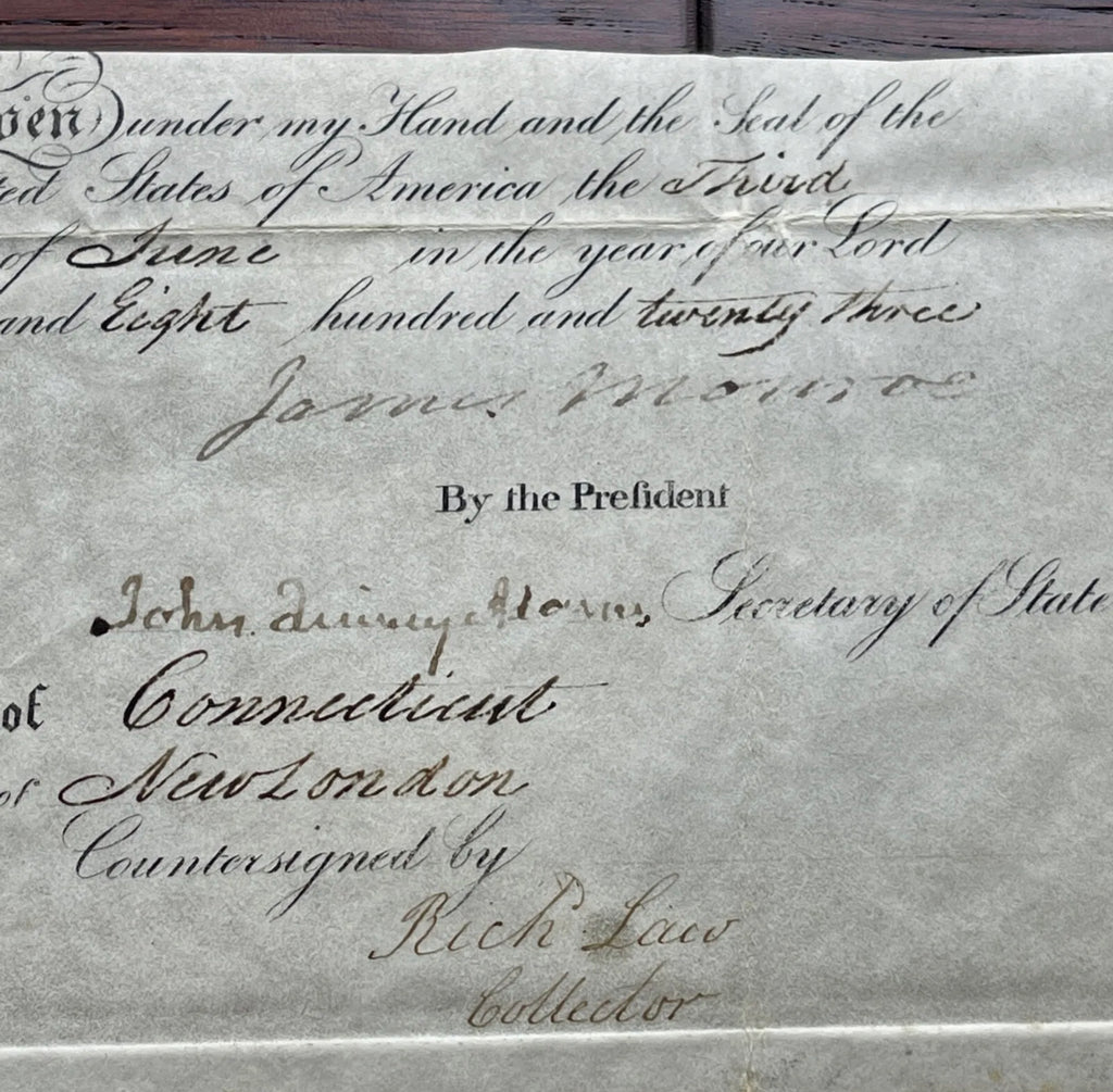 JAMES MONROE & JOHN QUINCY ADAMS * Beckett BAS * AUTOGRAPH Ships Passport SIGNED
