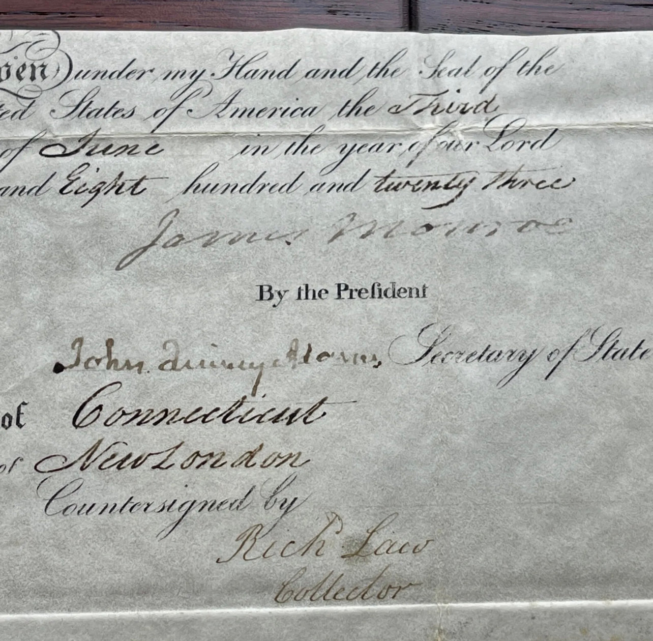 JAMES MONROE & JOHN QUINCY ADAMS * Beckett BAS * AUTOGRAPH Ships Passport SIGNED