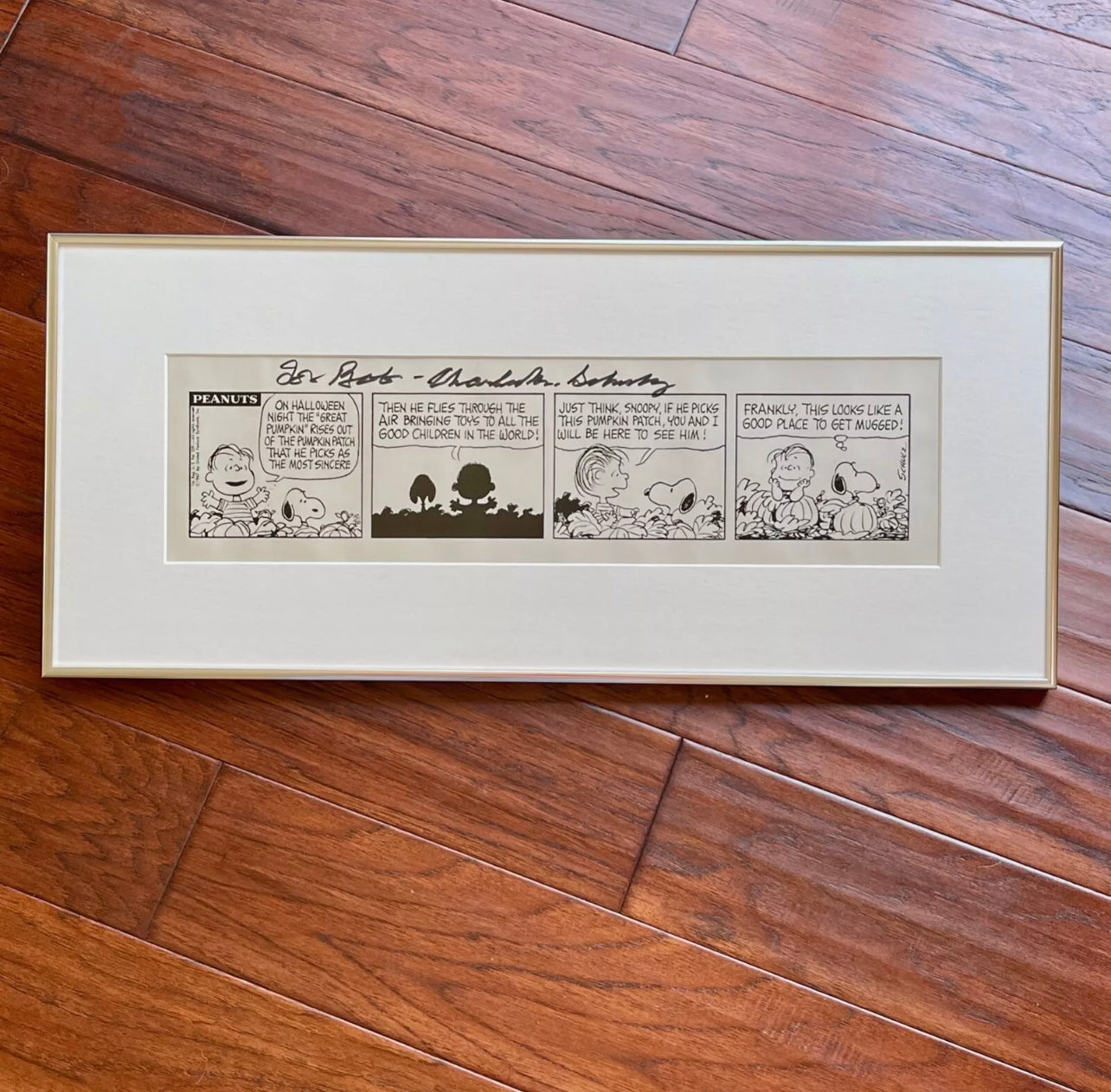 CHARLES M. SCHULZ * PSA * Autograph SNOOPY "Great Pumpkin" Strip Signed Peanuts