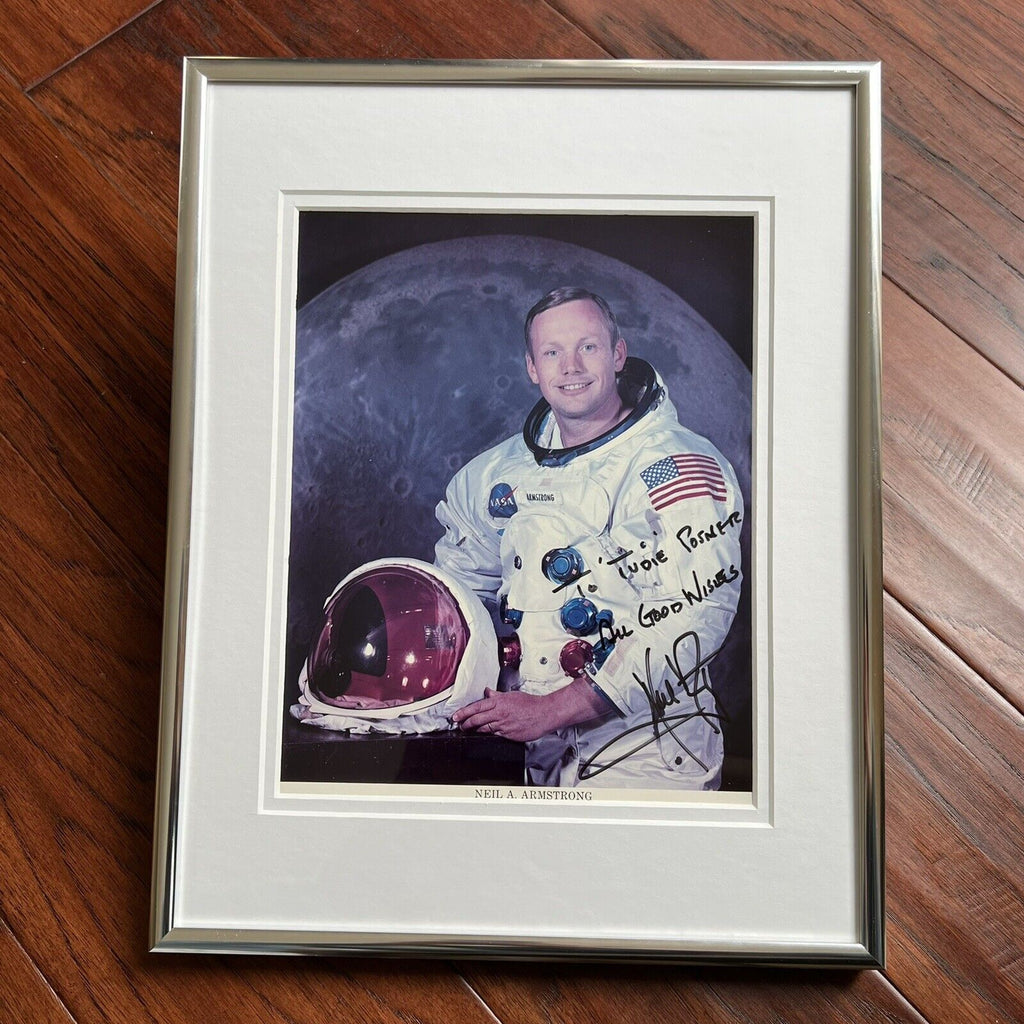 NEIL ARMSTRONG * JSA * Bold Signed NASA White Space Suit Photo Autograph