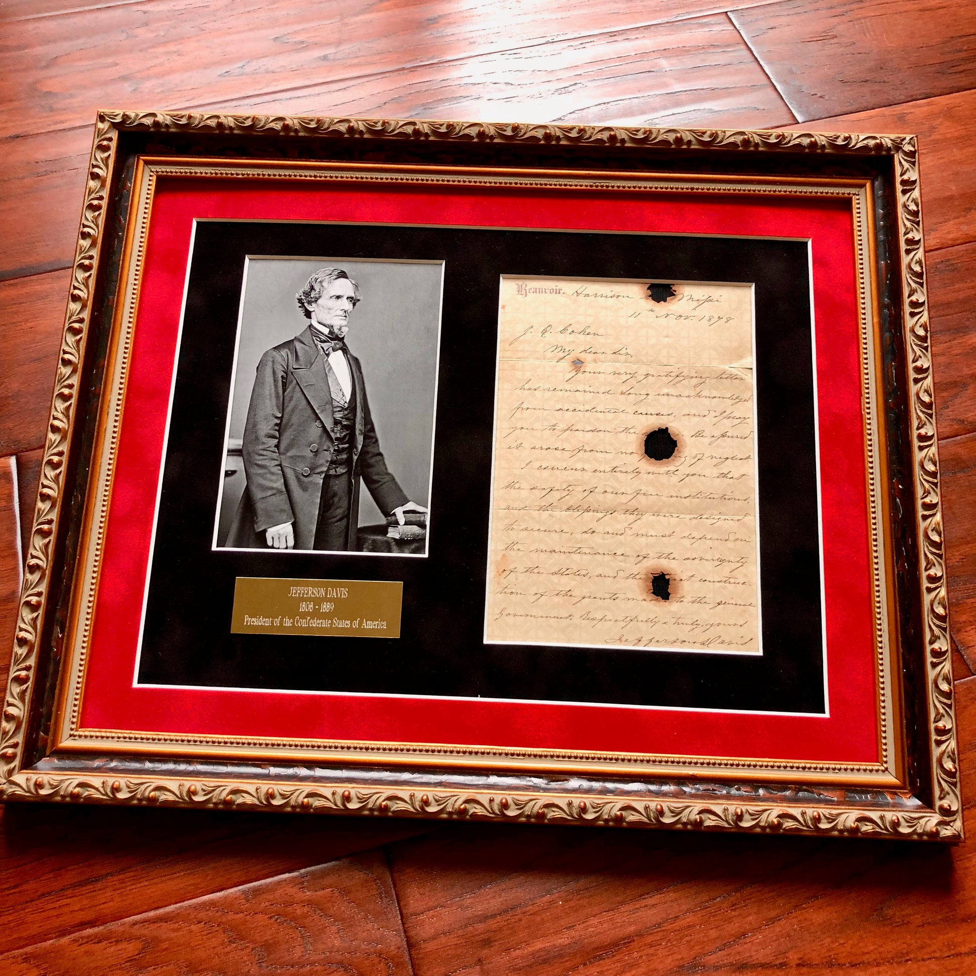 JEFFERSON DAVIS * "Sovereignty of the States" * AUTOGRAPH Letter Signed *