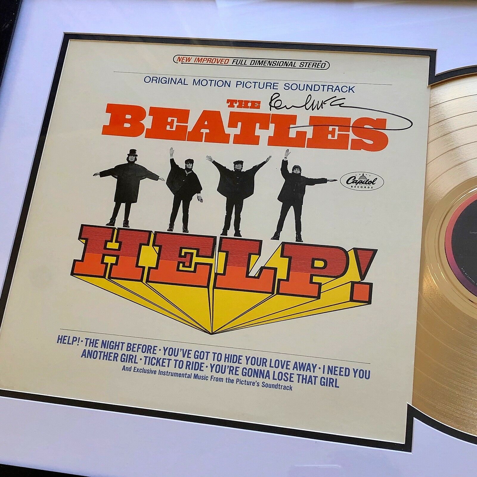 PAUL MCCARTNEY * Perry Cox * Beatles Autograph HELP Gold Album * LP SIGNED