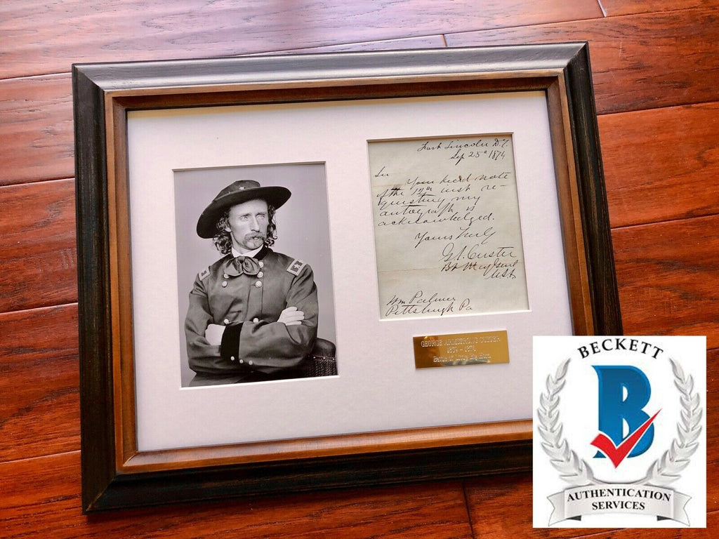 GEORGE CUSTER * BAS * Scarce Handwritten AUTOGRAPH Letter SIGNED Little Bighorn