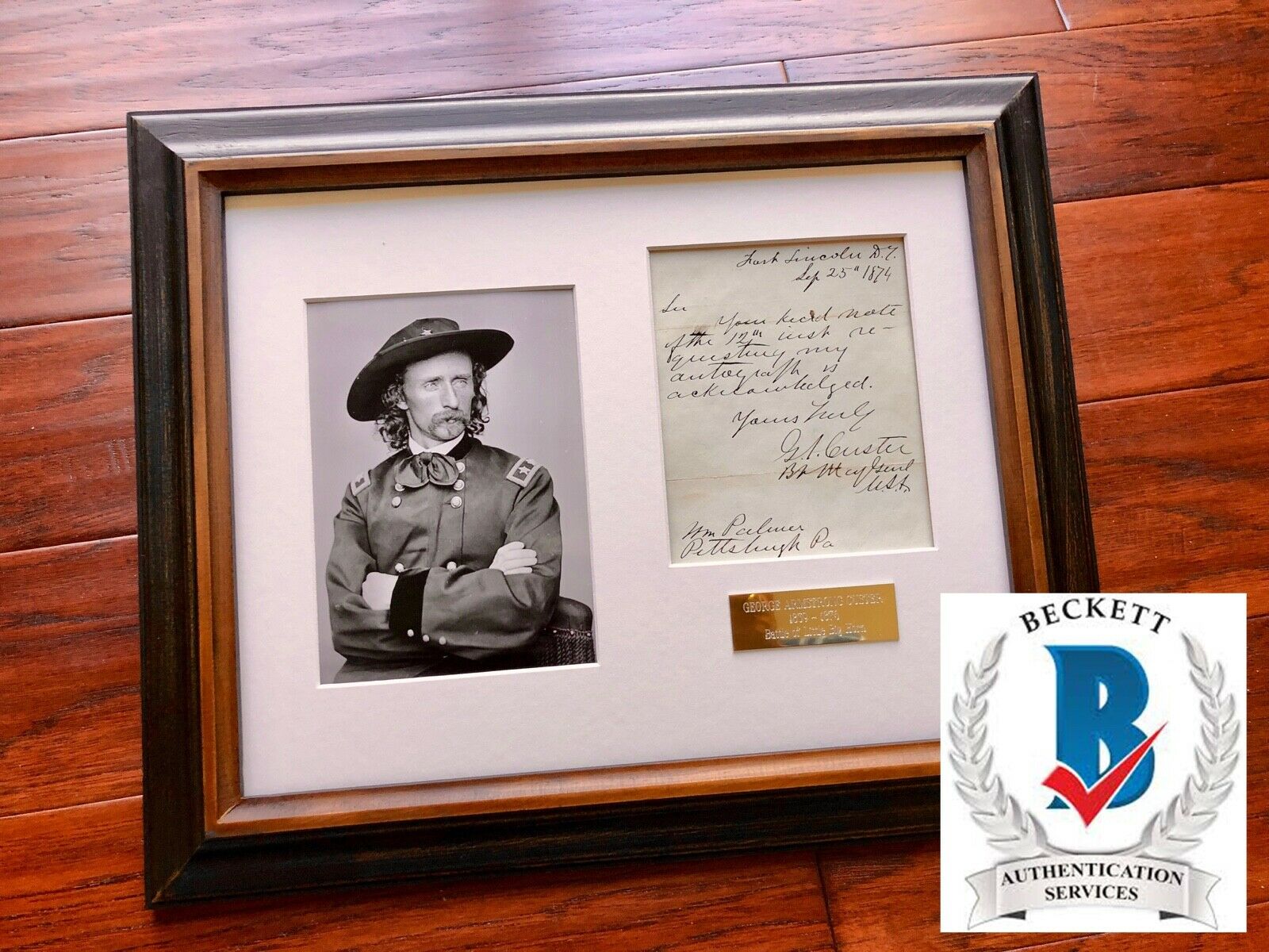 GEORGE CUSTER * BAS * Scarce Handwritten AUTOGRAPH Letter SIGNED Little Bighorn