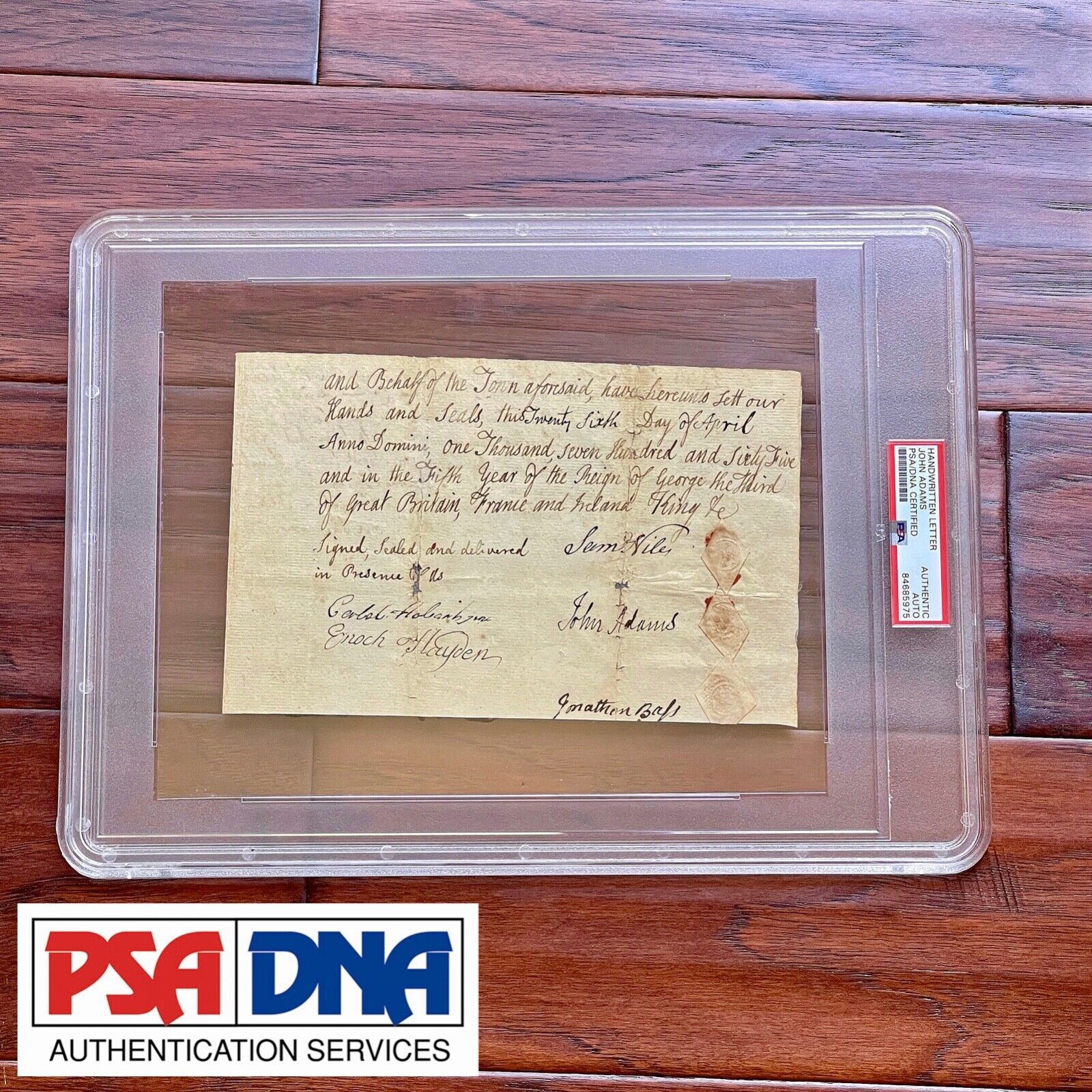 JOHN ADAMS * PSA/DNA * Handwritten Autograph Document Mentions George III Signed
