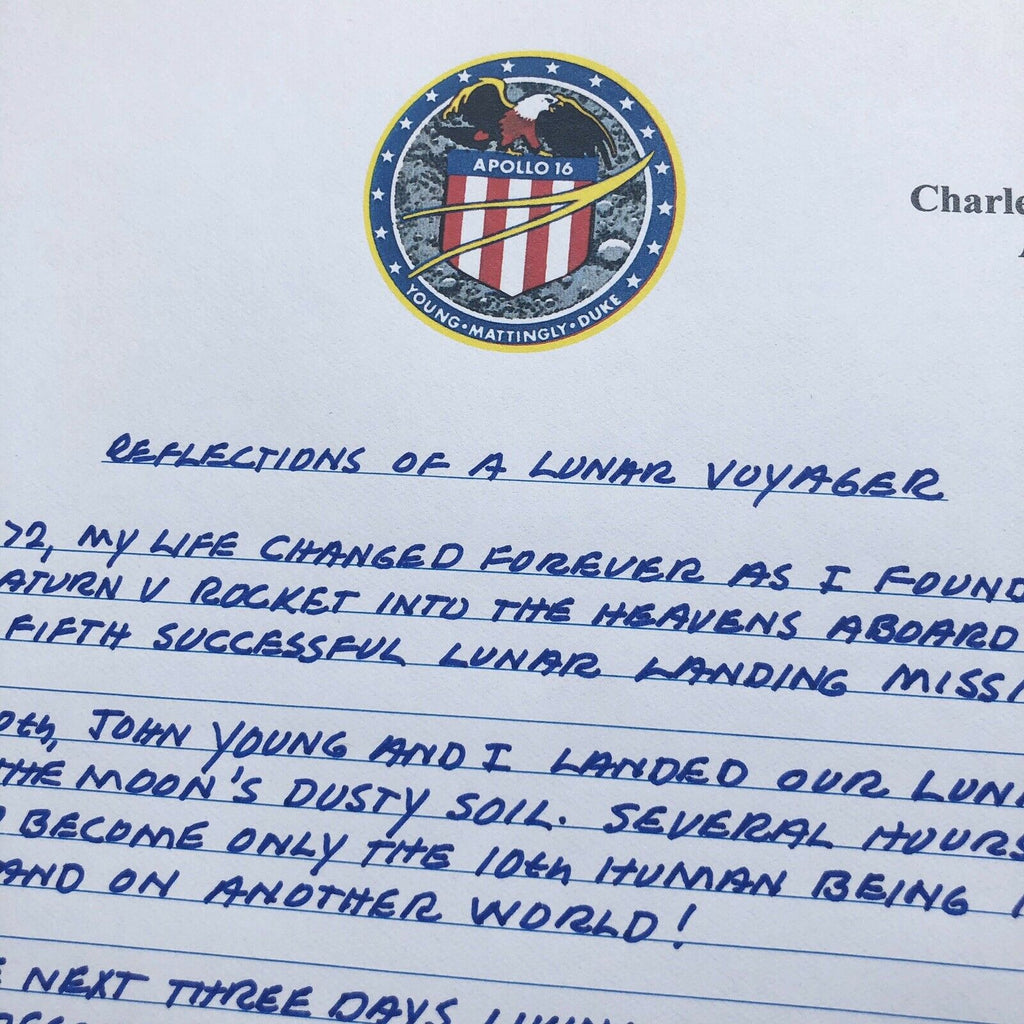 CHARLIE DUKE * JSA LOA * Lunar Voyager Autograph Letter Signed * Apollo 16