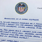 CHARLIE DUKE * JSA LOA * Lunar Voyager Autograph Letter Signed * Apollo 16