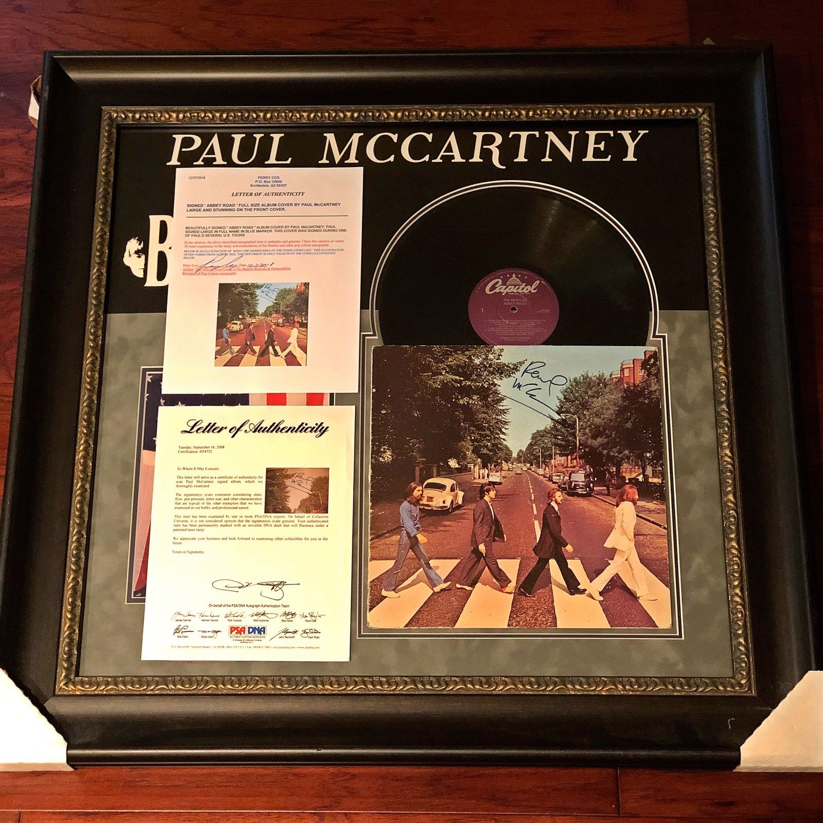 PAUL MCCARTNEY * PSA/DNA * Perry Cox * ABBEY ROAD Beatles * Autograph LP SIGNED