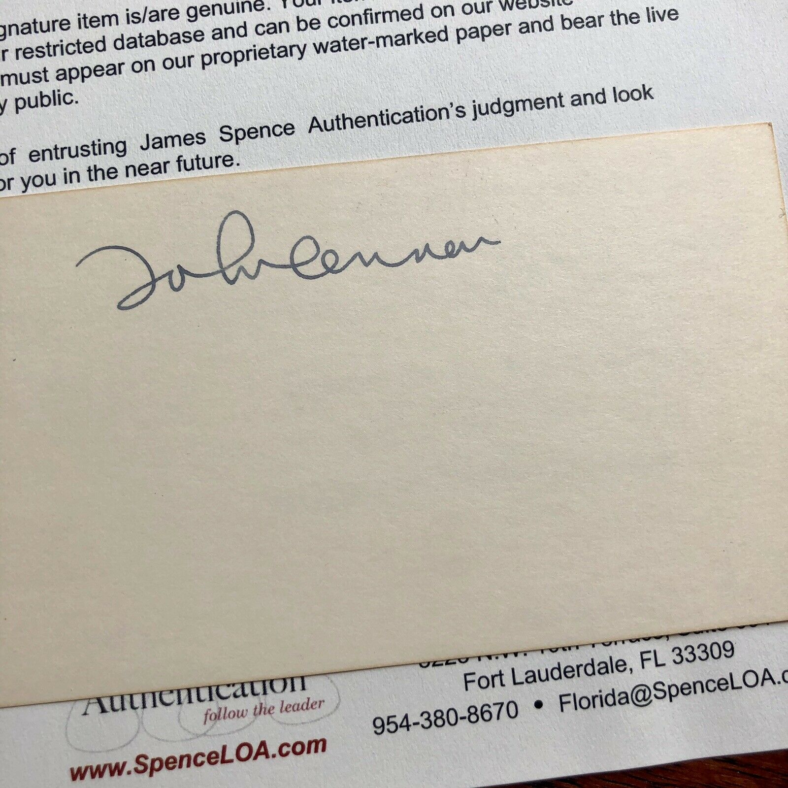 JOHN LENNON * JSA LOA * Signed Card While Recording Imagine * Beatles Autograph