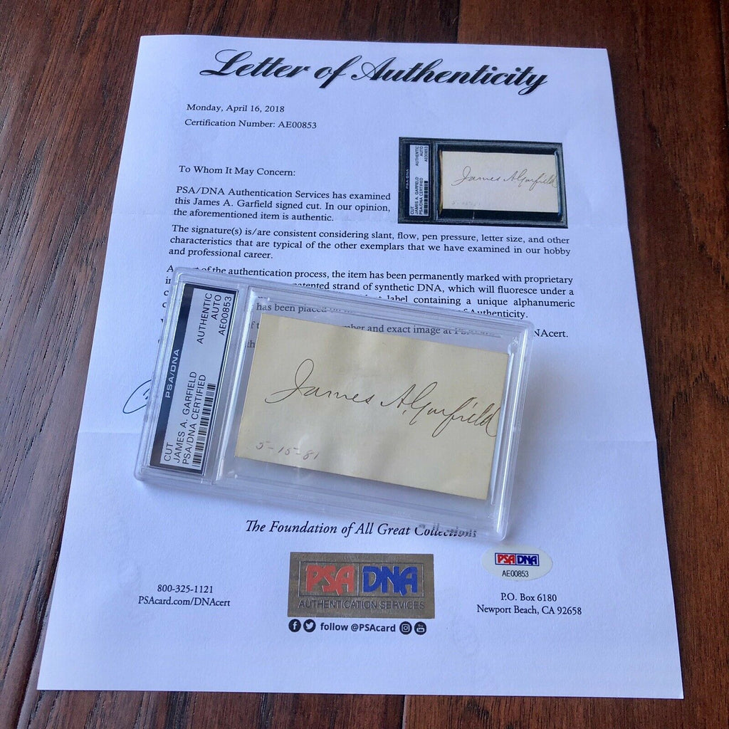 JAMES A. GARFIELD * Autograph Card AS PRESIDENT Hand Signed * PSA/DNA Slabbed