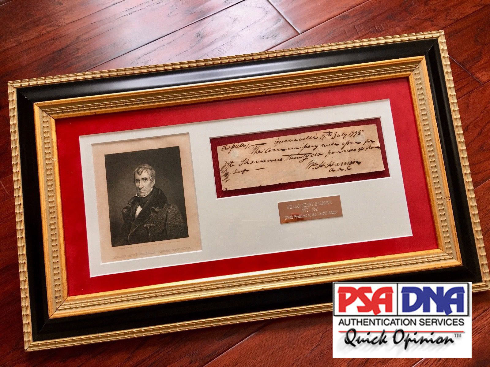 WILLIAM HENRY HARRISON * Scarce AUTOGRAPH Note SIGNED * President * COA