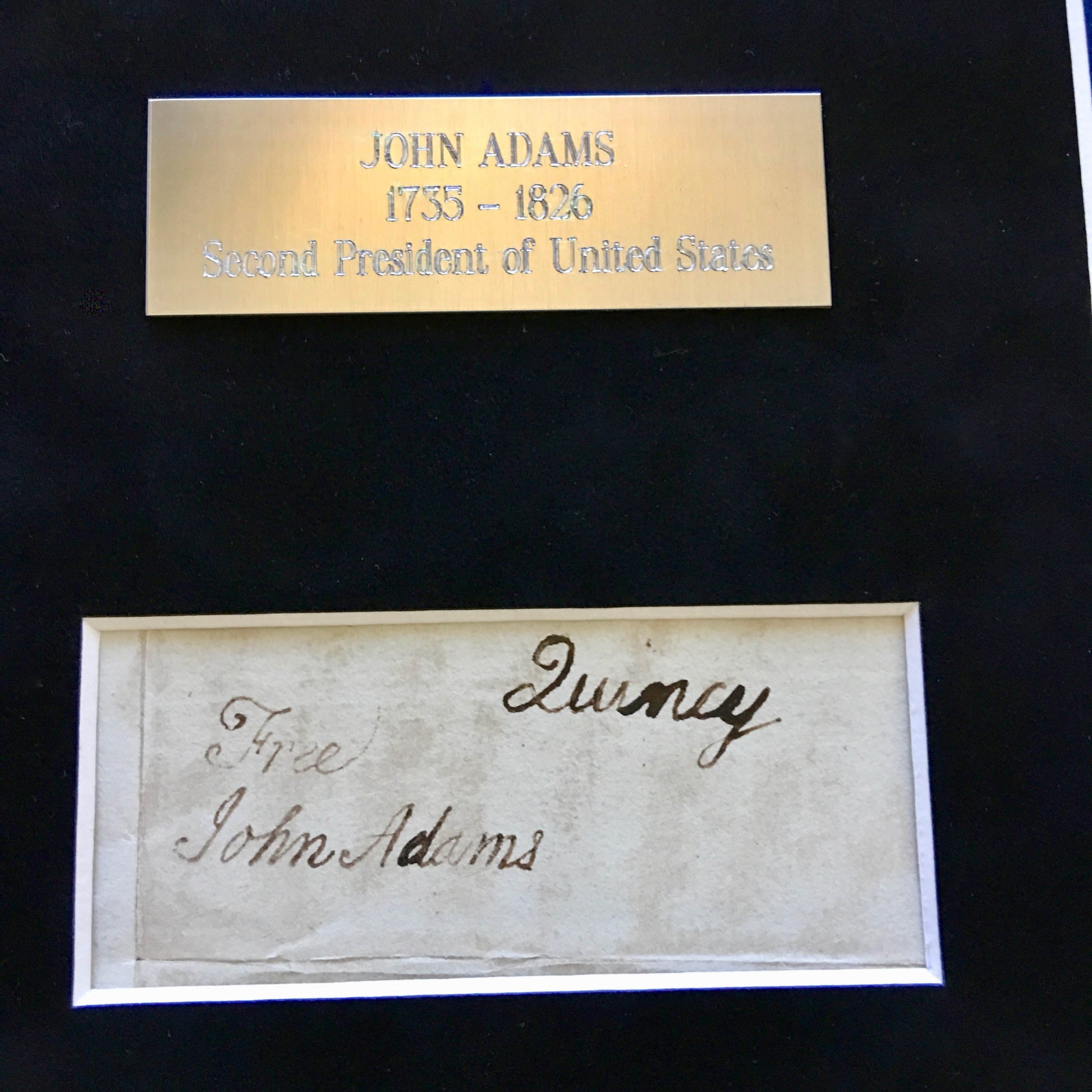 JOHN ADAMS * Scarce AUTOGRAPH Cut Signature SIGNED * JSA COA * 2nd President