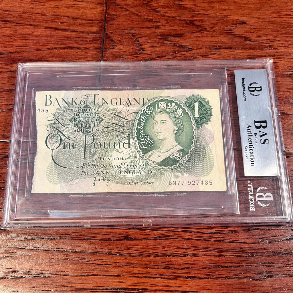 PAUL MCCARTNEY * BAS BECKETT * Autograph One Pound Note Signed * The Beatles