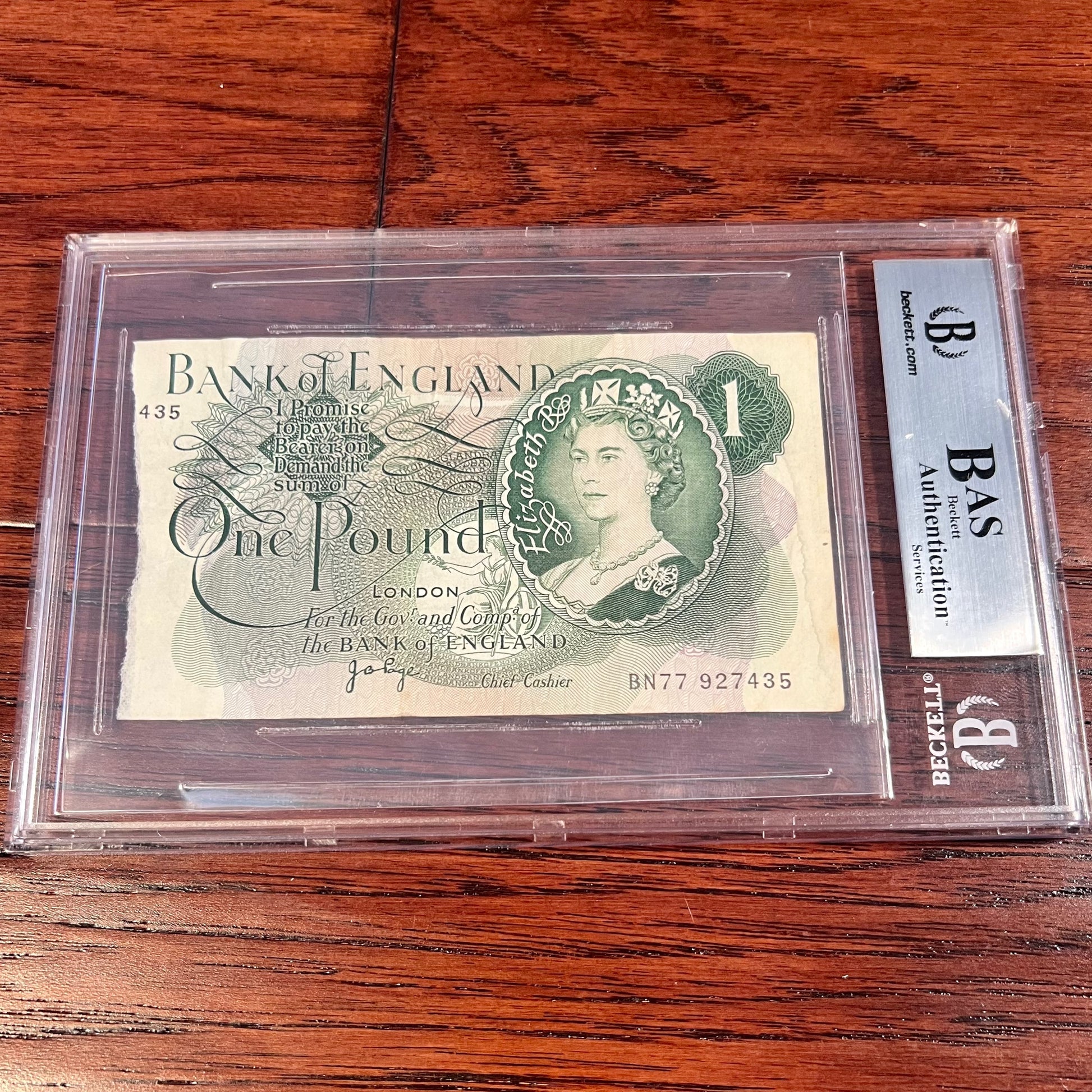 PAUL MCCARTNEY * BAS BECKETT * Autograph One Pound Note Signed * The Beatles