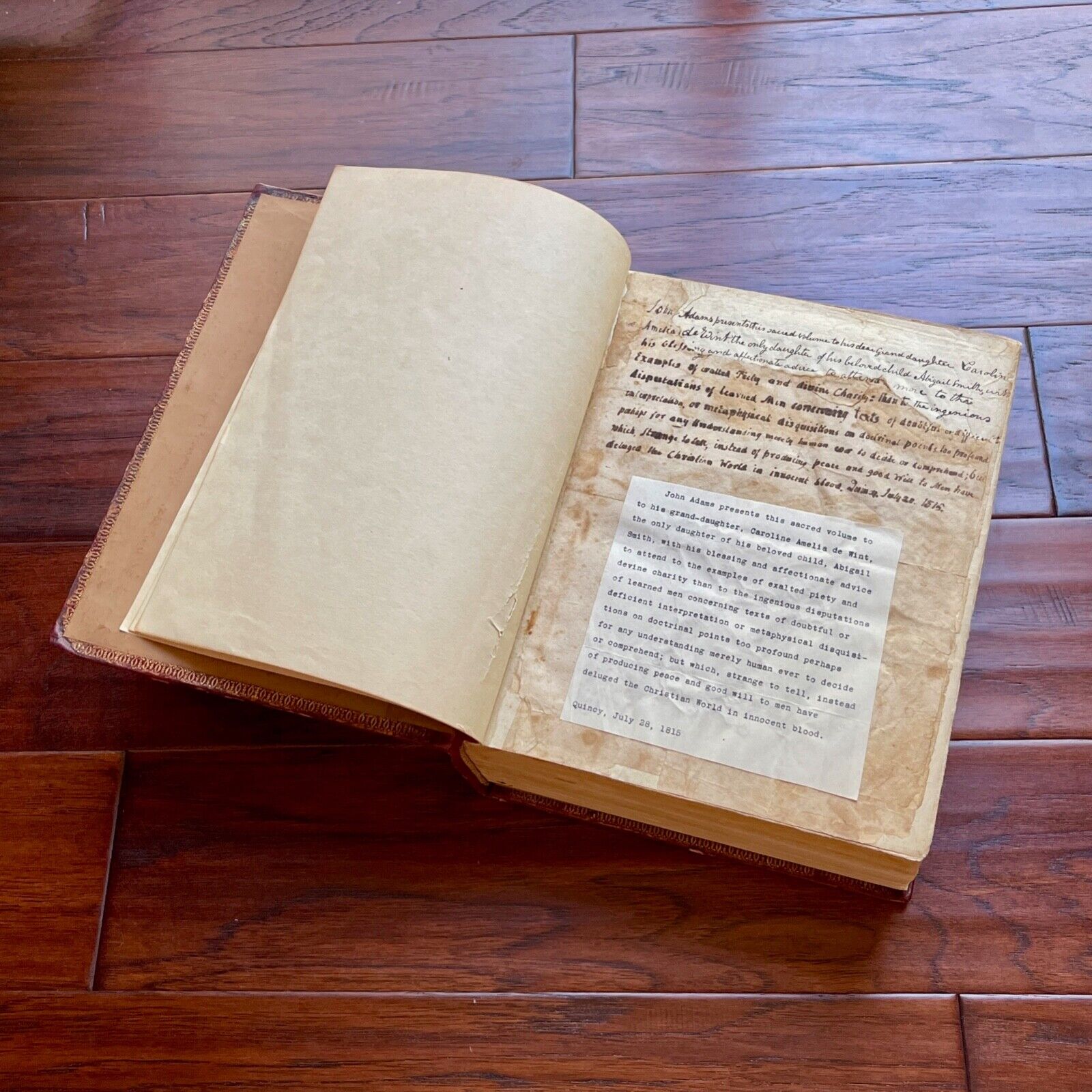 JOHN ADAMS * JSA * Autograph Family Bible Signed & Gifted to his Granddaughter