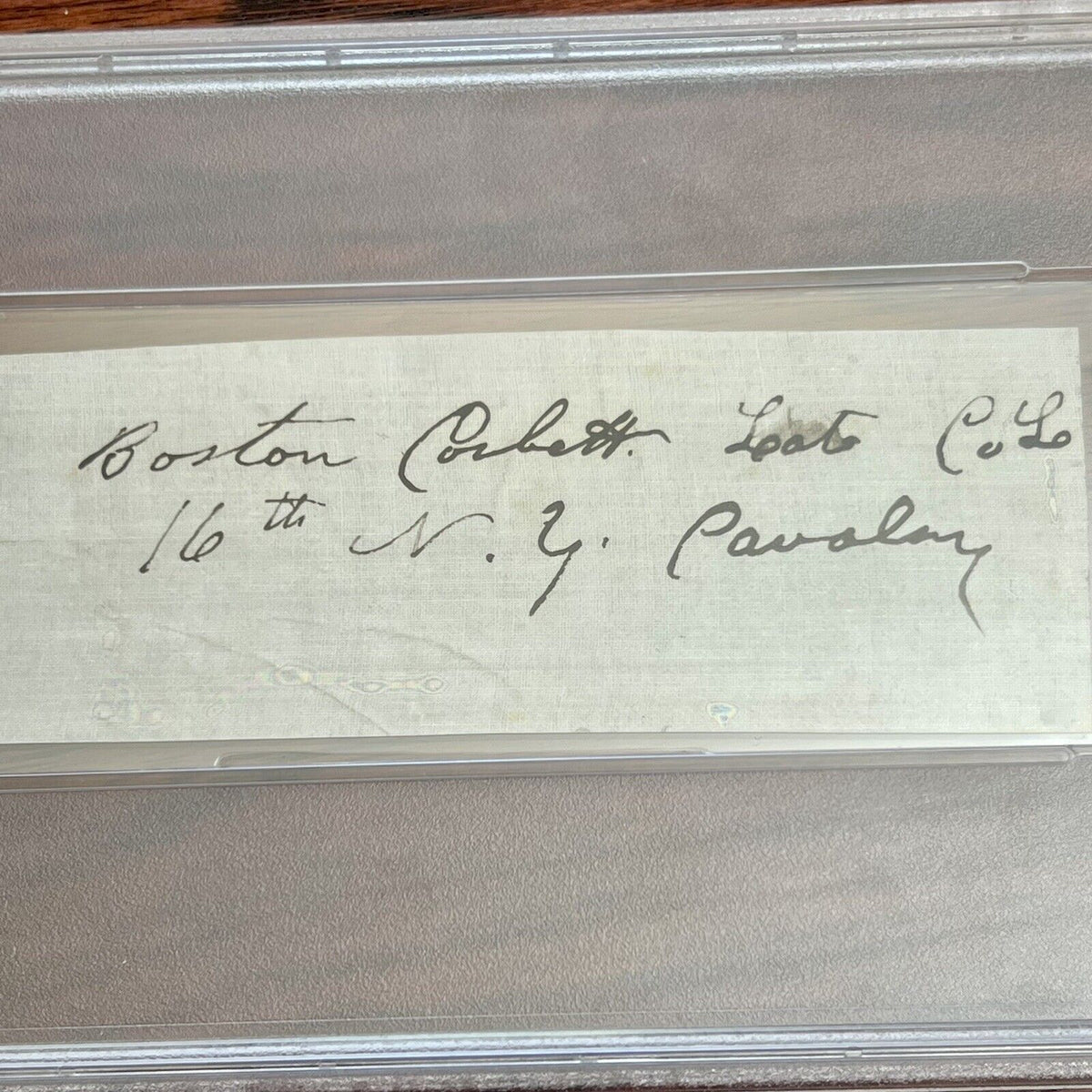 BOSTON CORBETT * PSA/DNA * Autograph Abraham Lincoln Avenger Signed * Shot Booth