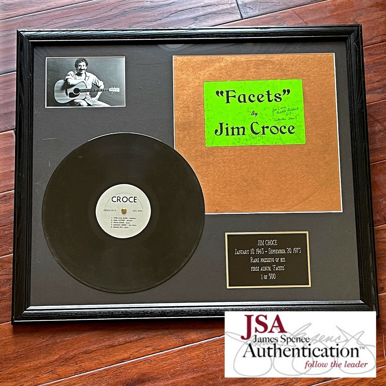 JIM CROCE * JSA * Scarce AUTOGRAPH Debut Album "Facets" Signed * 1 of 500 copies