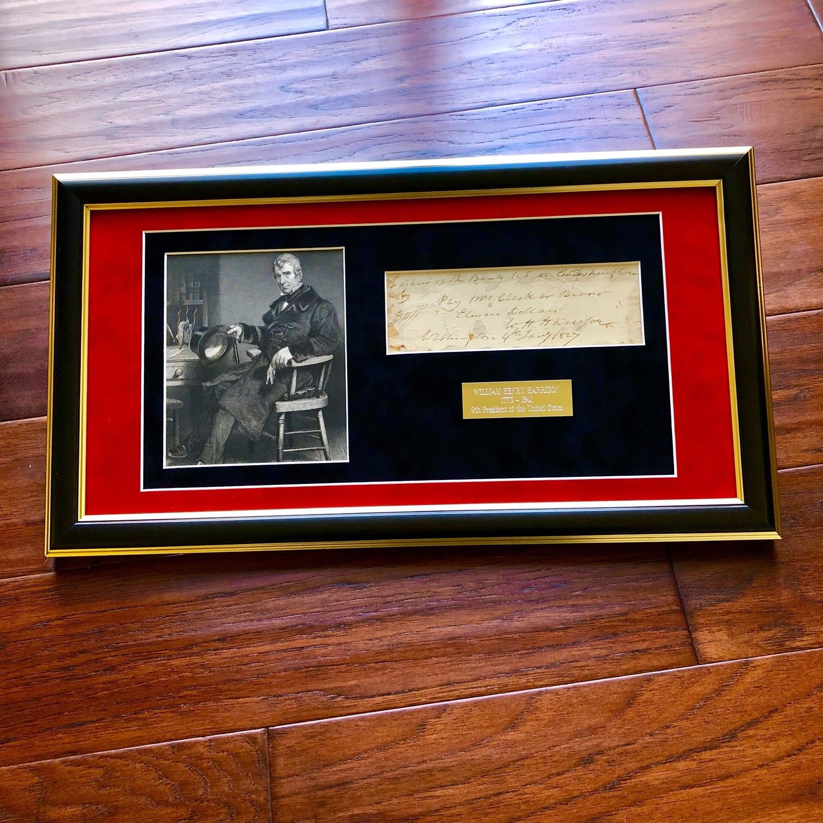 WILLIAM HENRY HARRISON * Authentic HANDWRITTEN Autograph Check SIGNED *