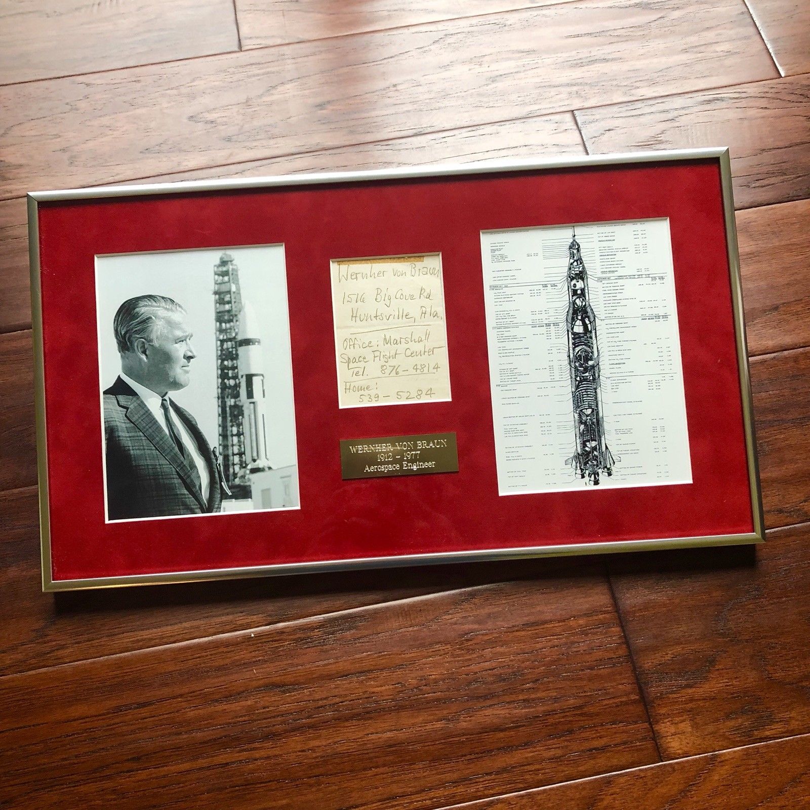 WERNHER VON BRAUN * Autograph "Space Flight" Note Signed * NASA Apollo