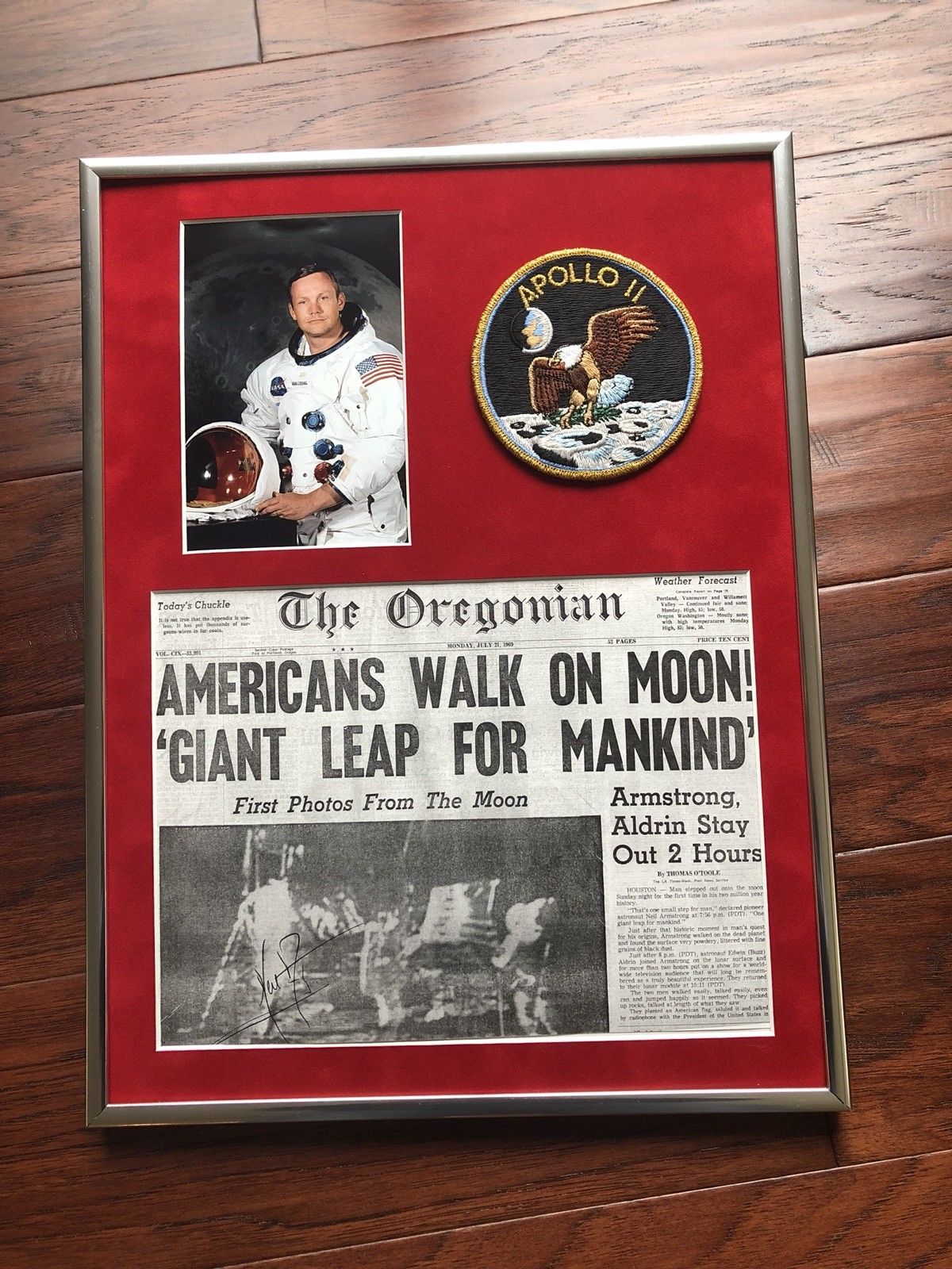 NEIL ARMSTRONG * Signed "Giant Leap" Autograph Newspaper * Zarelli Apollo 11