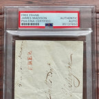 JAMES MADISON * PSA * Autograph FREE FRANK Signed + DOLLEY MADISON Handwriting