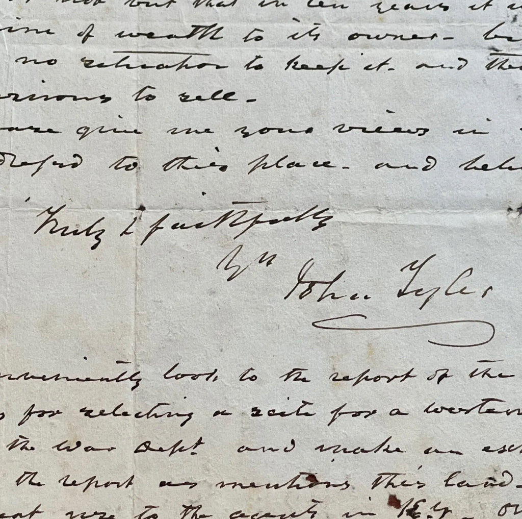 JOHN TYLER * PSA * Autograph Letter Signed Seeks Banker's Advice on Land Deal