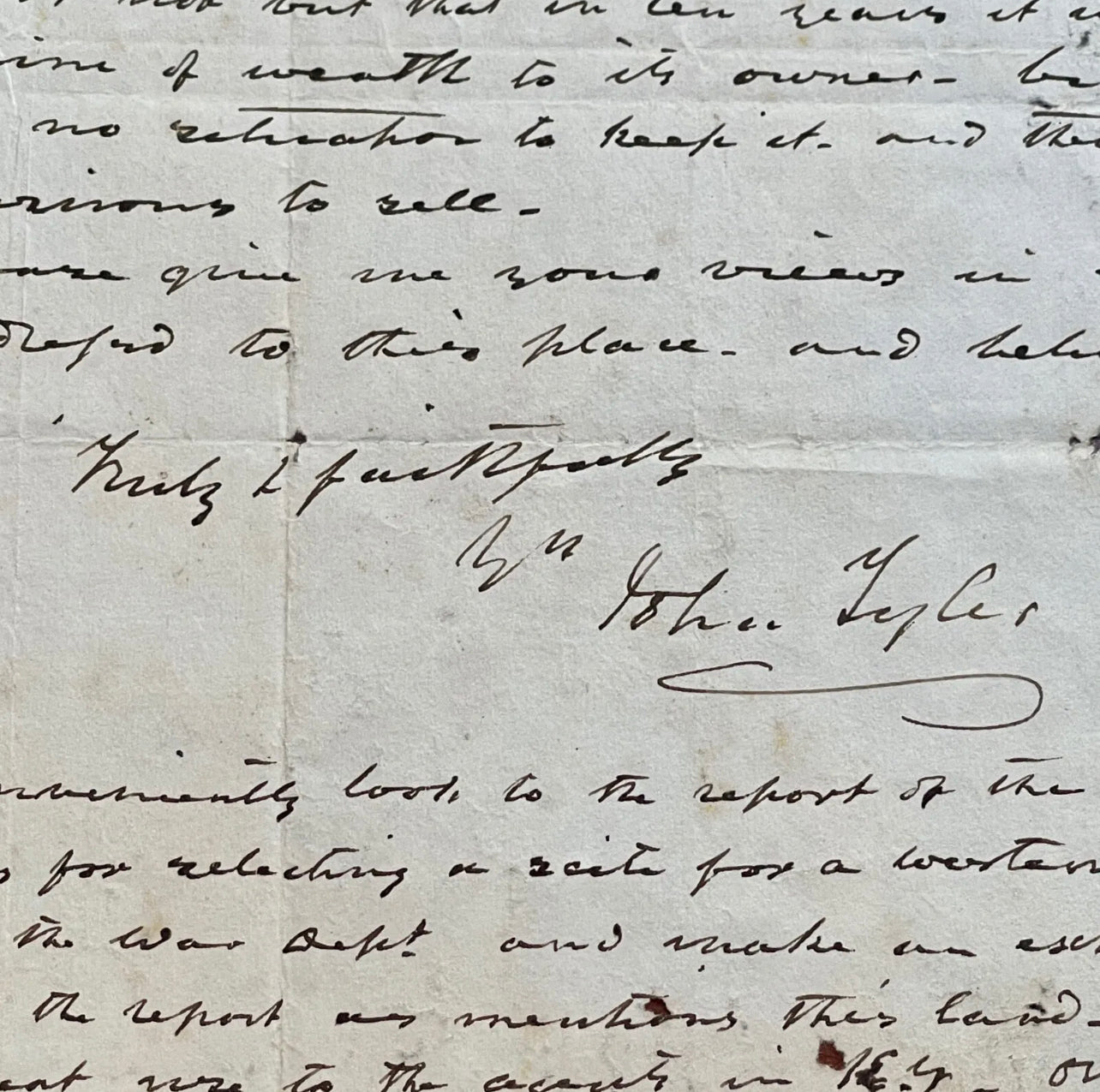 JOHN TYLER * PSA * Autograph Letter Signed Seeks Banker's Advice on Land Deal