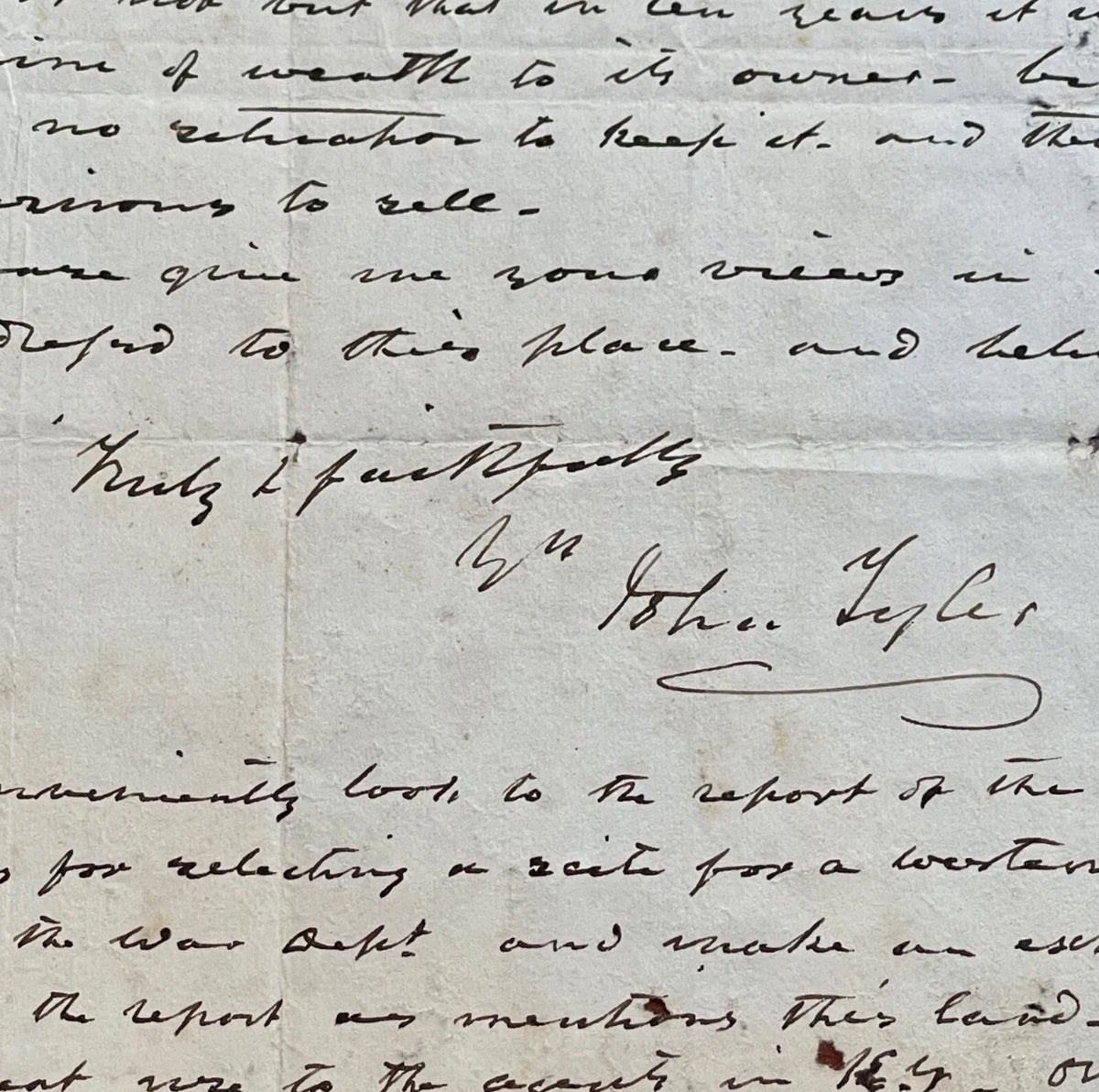 JOHN TYLER * PSA * Autograph Letter Signed Seeks Banker's Advice on Land Deal