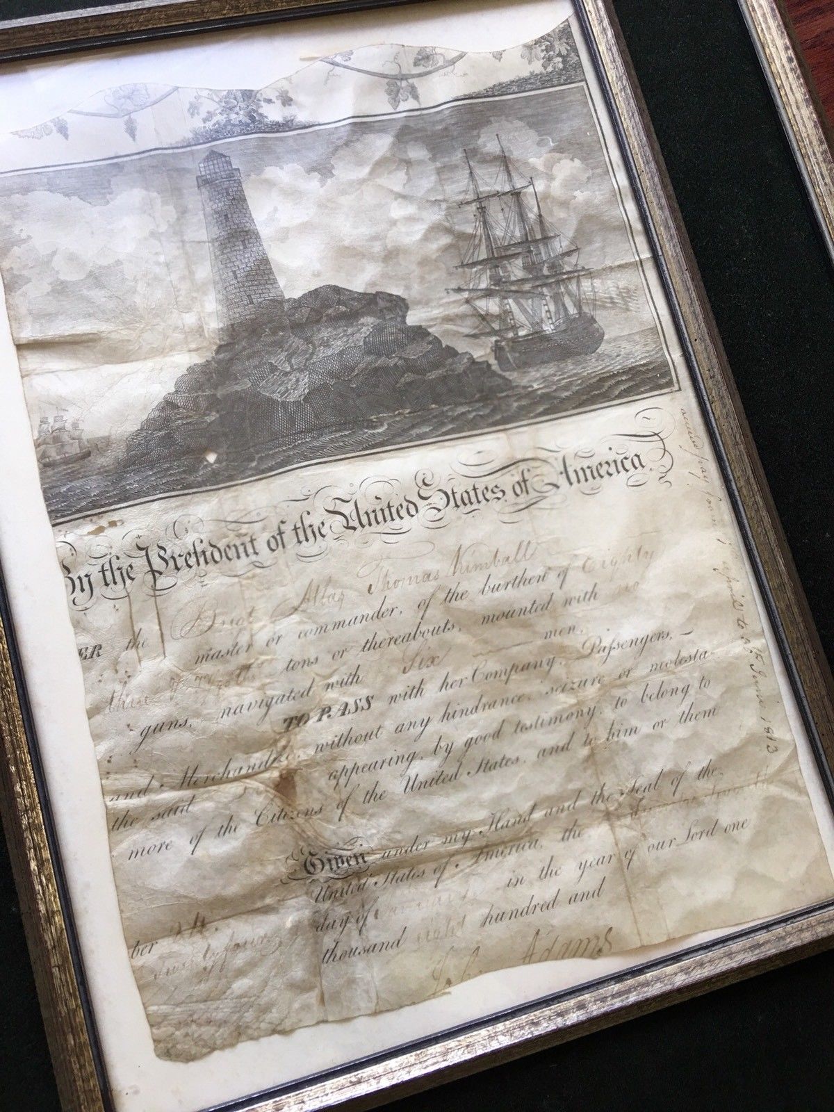 JOHN ADAMS * Scarce AUTOGRAPH Ships Paper SIGNED * AS PRESIDENT * Election Year