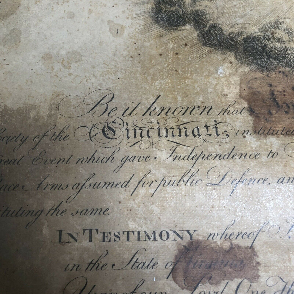 GEORGE WASHINGTON * JSA COA * Signed to VP of Society Cincinnati Autograph *