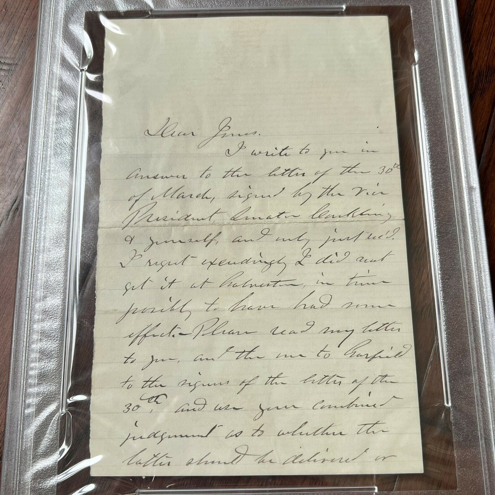 ULYSSES S. GRANT * PSA/DNA Slab * Autograph Letter Feuding James Garfield Signed
