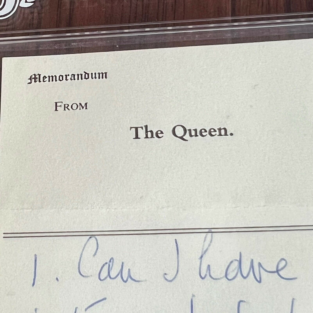QUEEN ELIZABETH II * BAS * Hand Written AUTOGRAPH "From The Queen" Note SIGNED