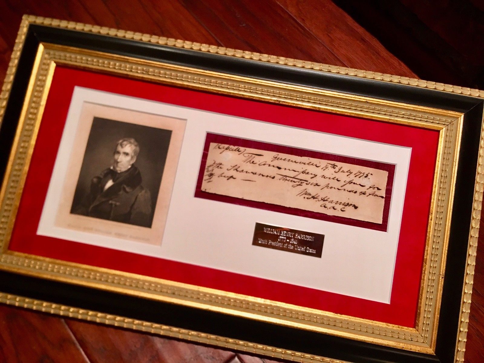 WILLIAM HENRY HARRISON * Scarce AUTOGRAPH Note SIGNED * President * COA
