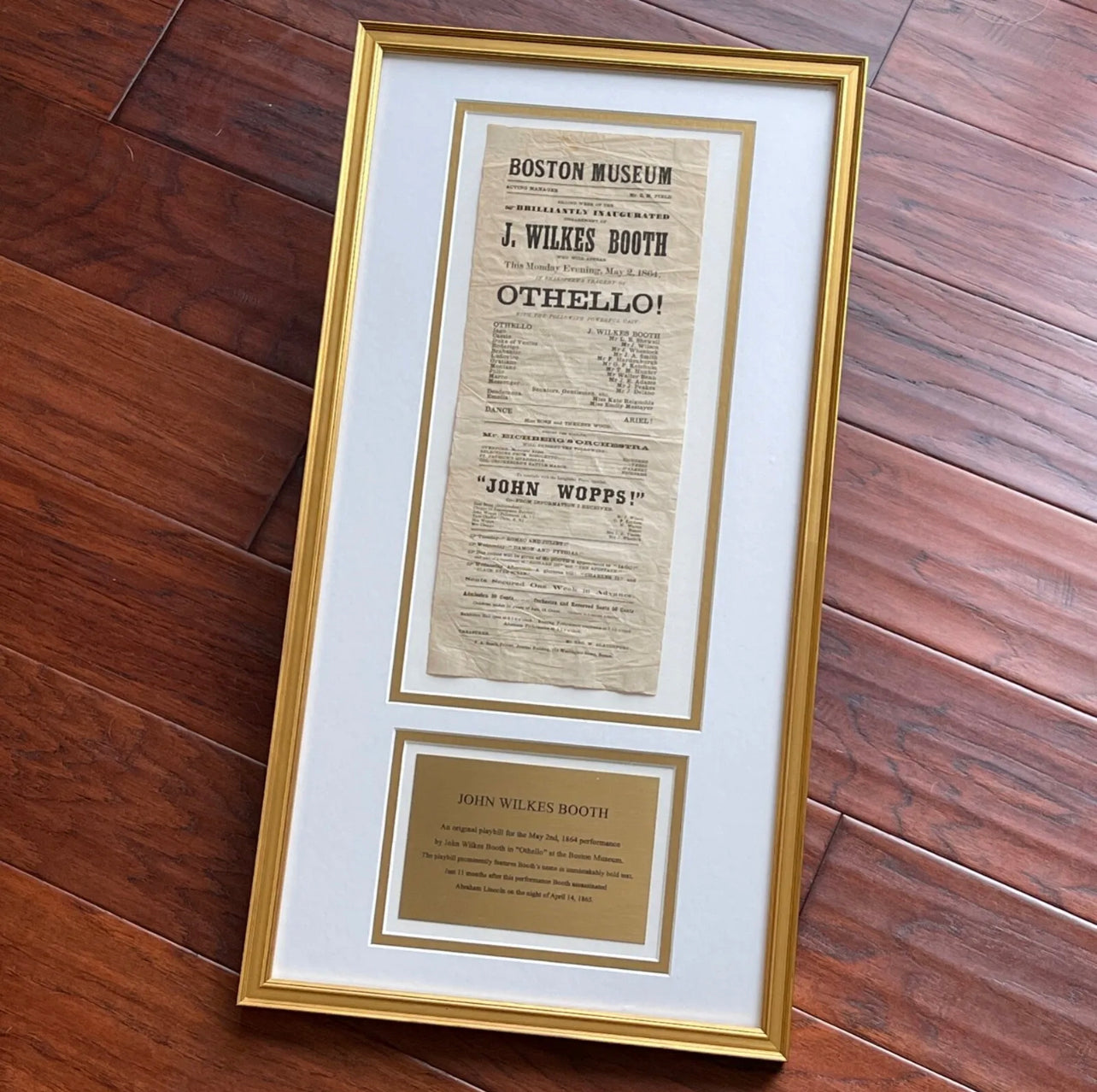 JOHN WILKES BOOTH * Authentic OTHELLO Playbill * 1864 * Abraham Lincoln
