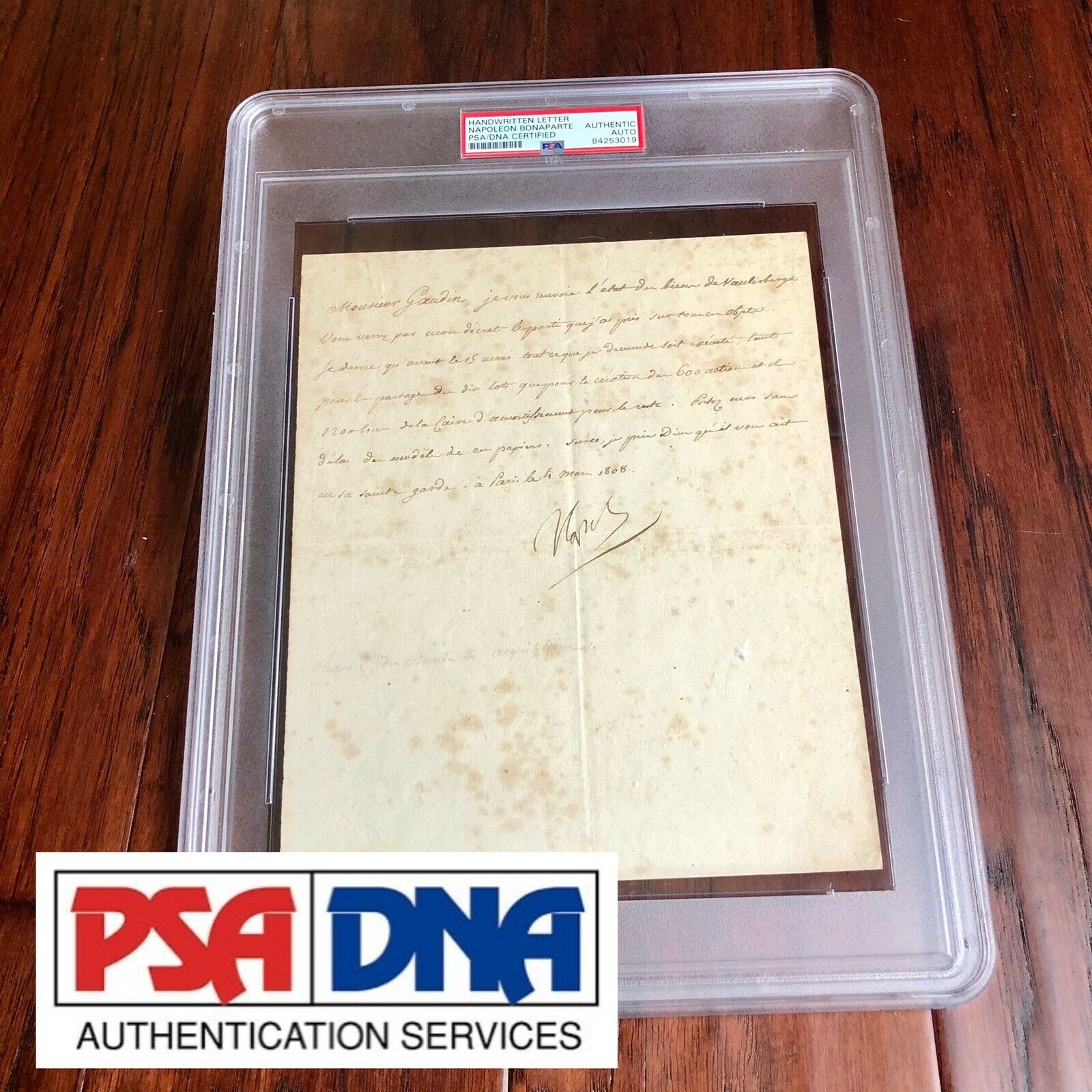Napoleon Bonaparte * PSA/DNA Slabbed * Encapsulated Autograph Signed Letter *