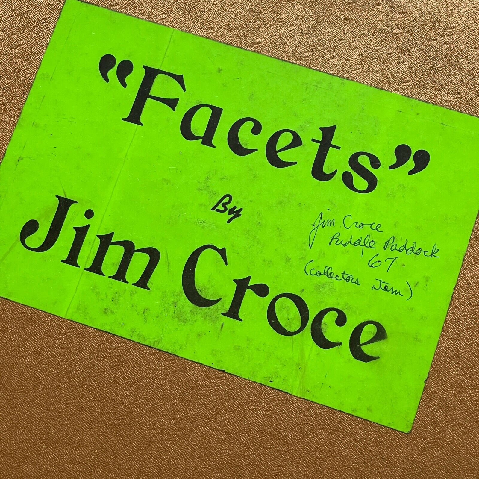 JIM CROCE * JSA * Scarce AUTOGRAPH Debut Album "Facets" Signed * 1 of 500 copies