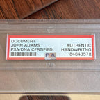 JOHN ADAMS * PSA/DNA Slab * Handwritten Autograph Document Signed