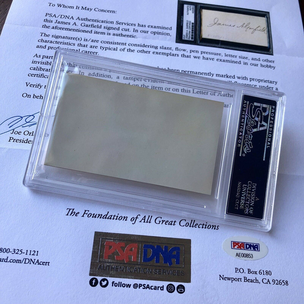 JAMES A. GARFIELD * Autograph Card AS PRESIDENT Hand Signed * PSA/DNA Slabbed