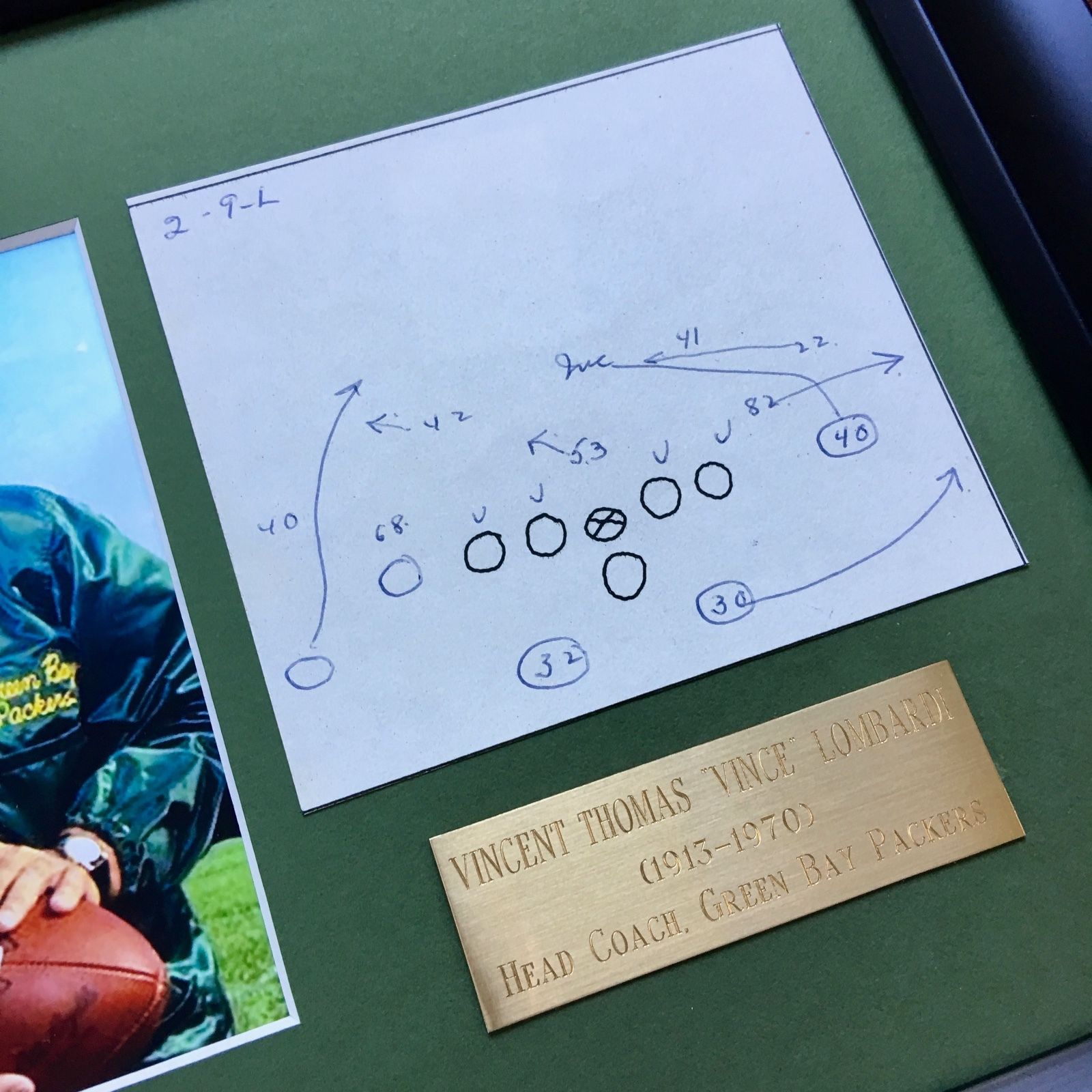 VINCE LOMBARDI Scarce Handwritten Play * JSA COA * Packers