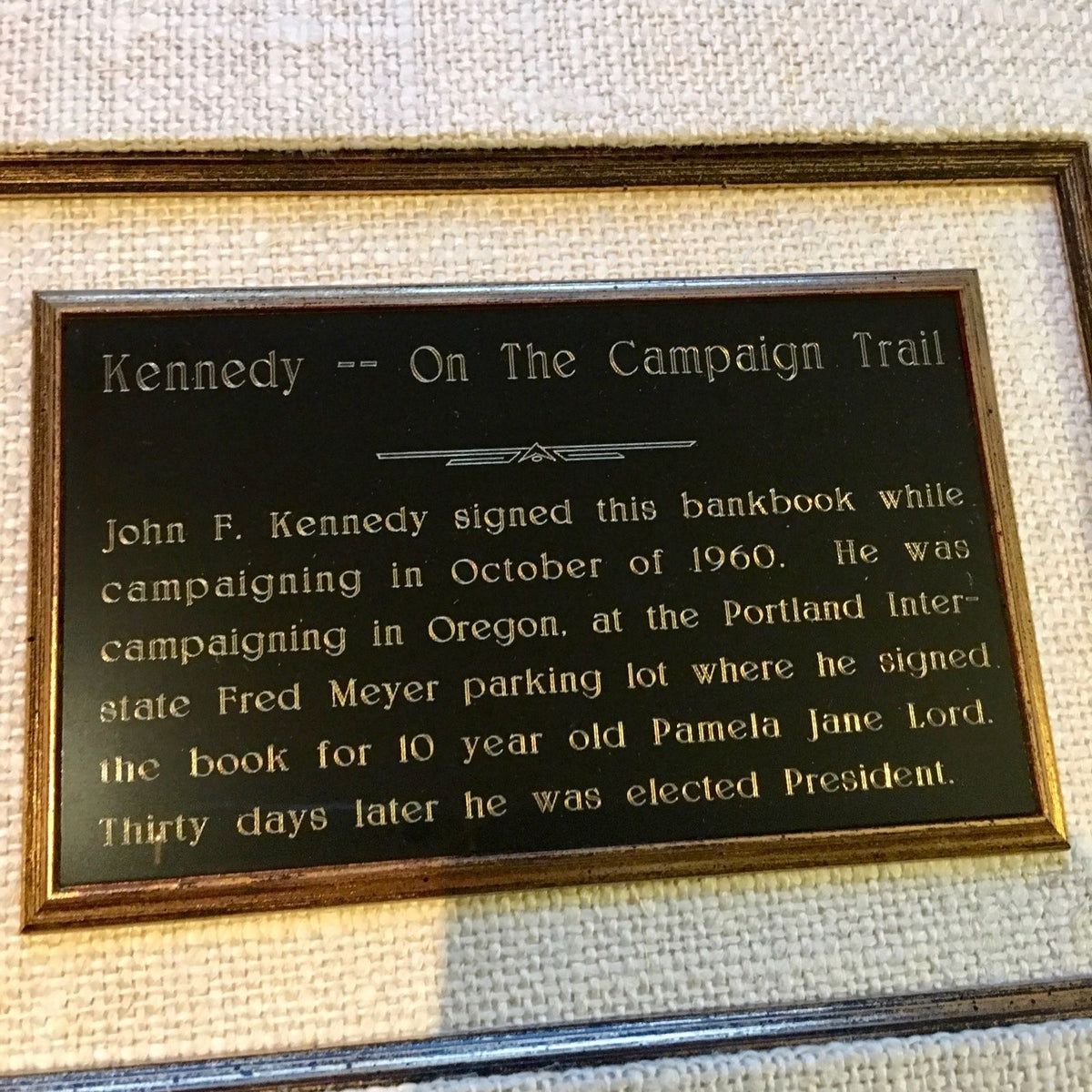 JOHN F KENNEDY * JSA COA * Authentic JFK AUTOGRAPH Signed Display * 1960