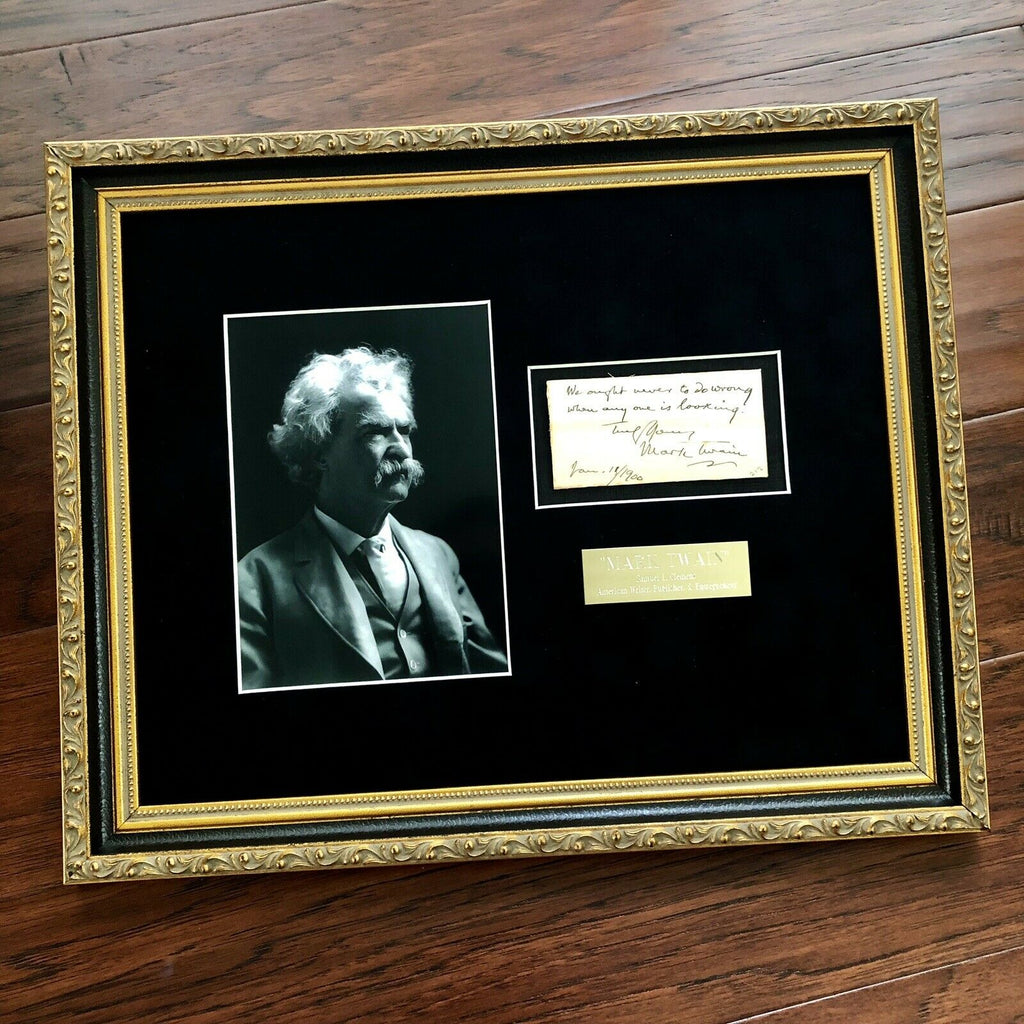 MARK TWAIN / SAMUEL L. CLEMENS * BAS Beckett LOA * Hand Signed Autograph Quote *
