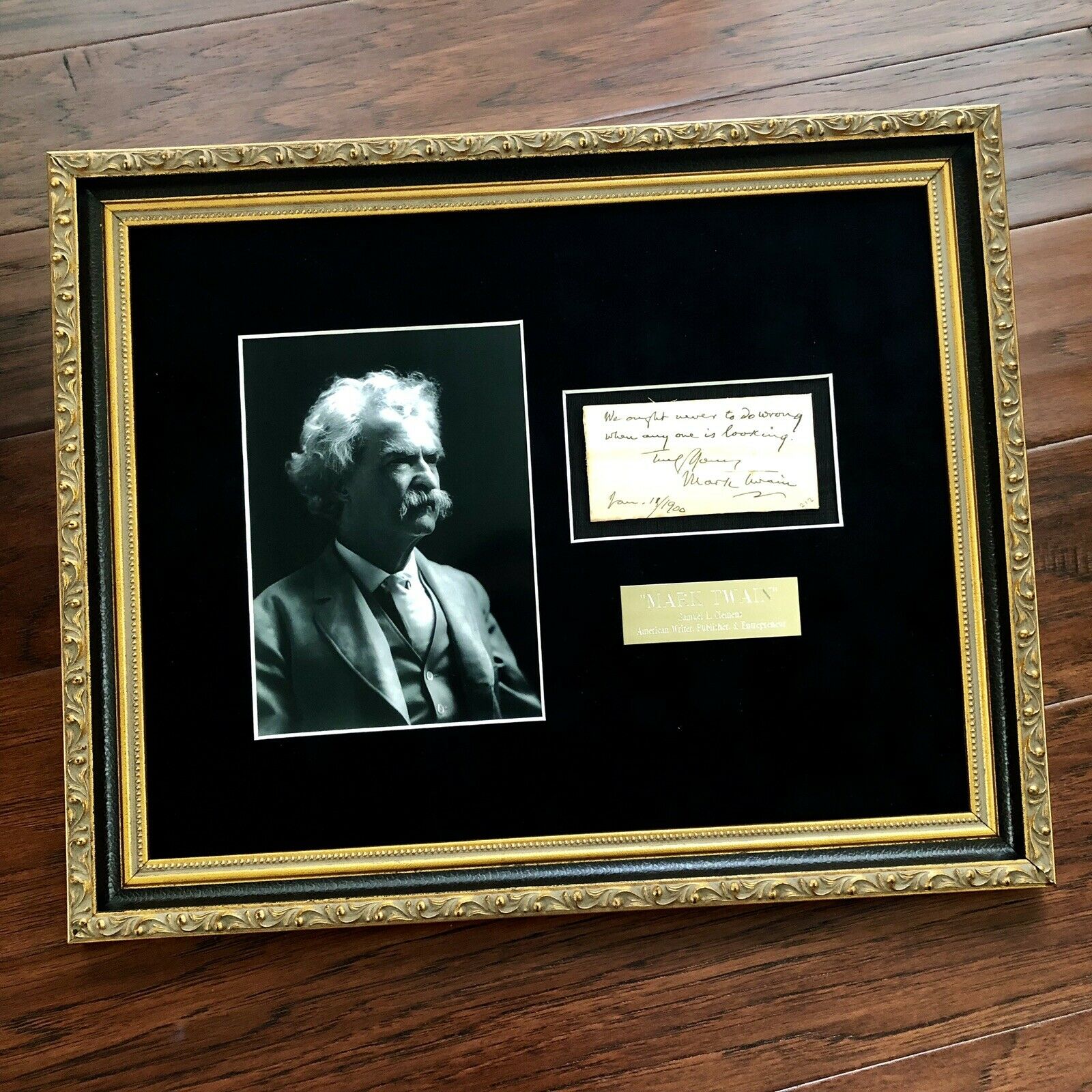 MARK TWAIN / SAMUEL L. CLEMENS * BAS Beckett LOA * Hand Signed Autograph Quote *