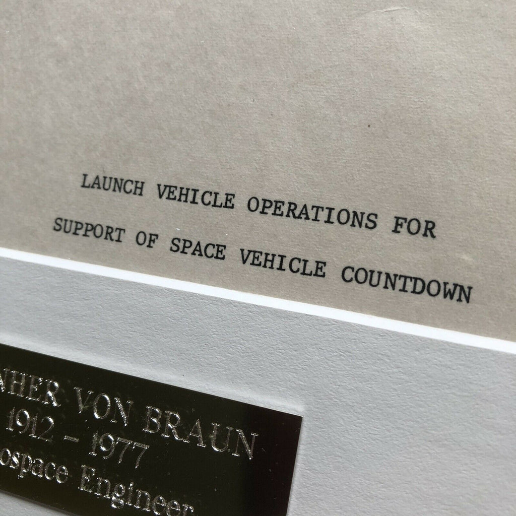 WERNHER VON BRAUN * BAS LOA * NASA Apollo 4 Signed Saturn V Launch Autograph *