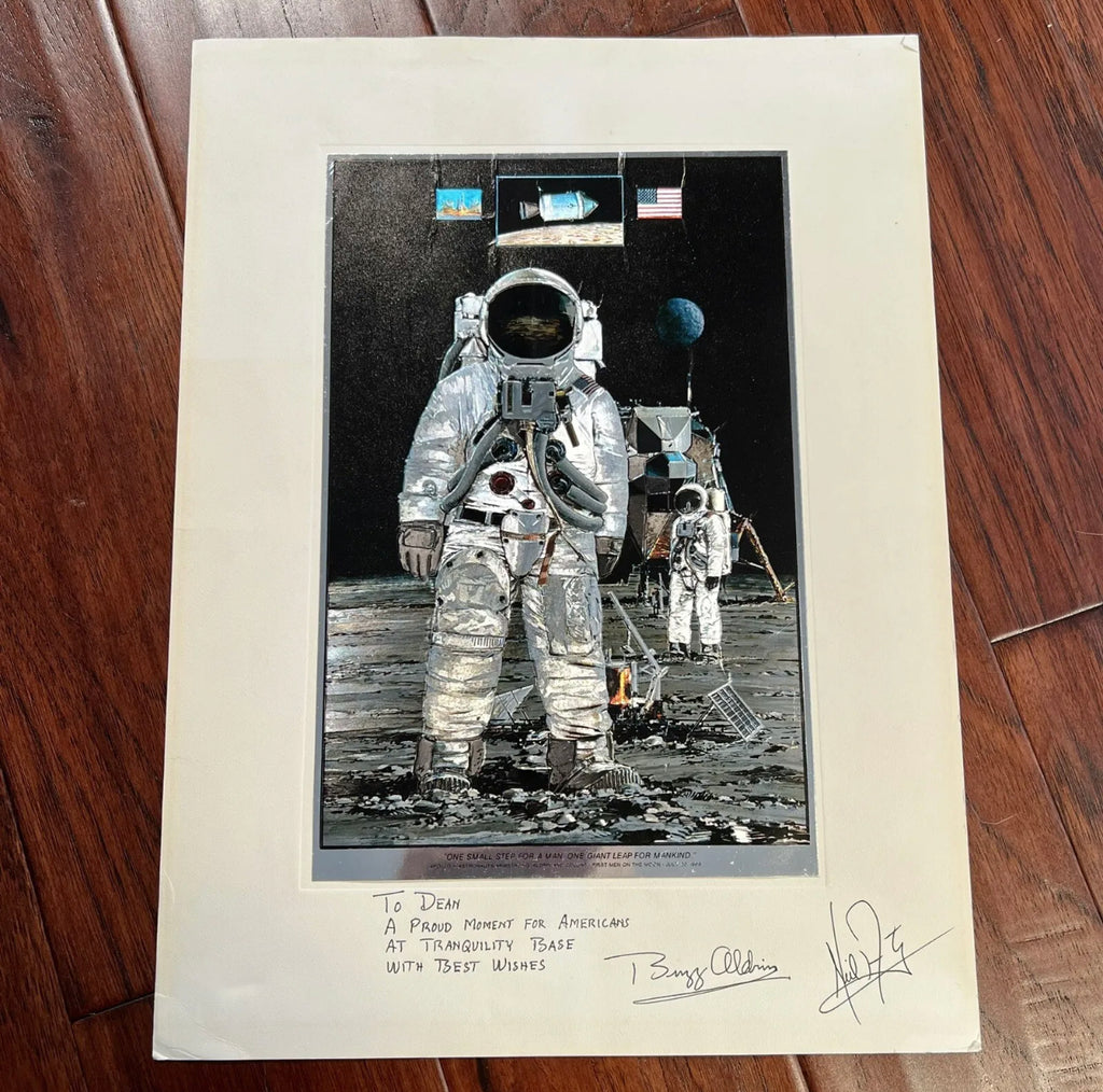 BUZZ ALDRIN * JSA * Autograph Foil Art Etching With Quotation Signed * Apollo 11