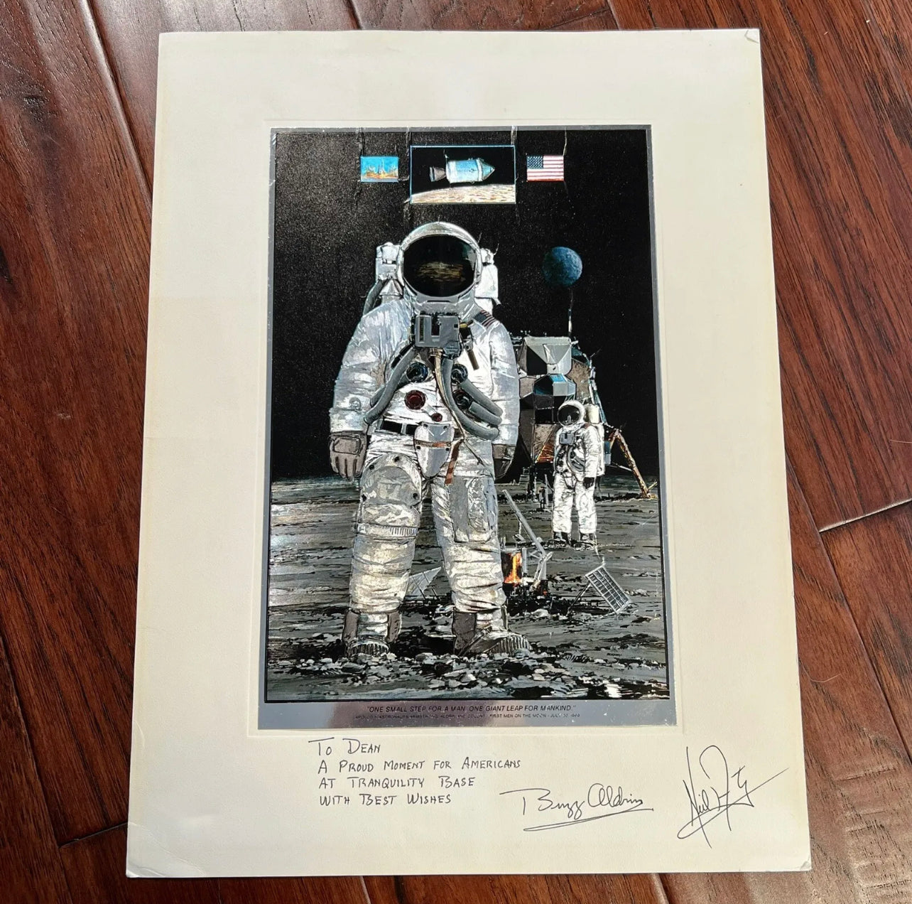 BUZZ ALDRIN * JSA * Autograph Foil Art Etching With Quotation Signed * Apollo 11