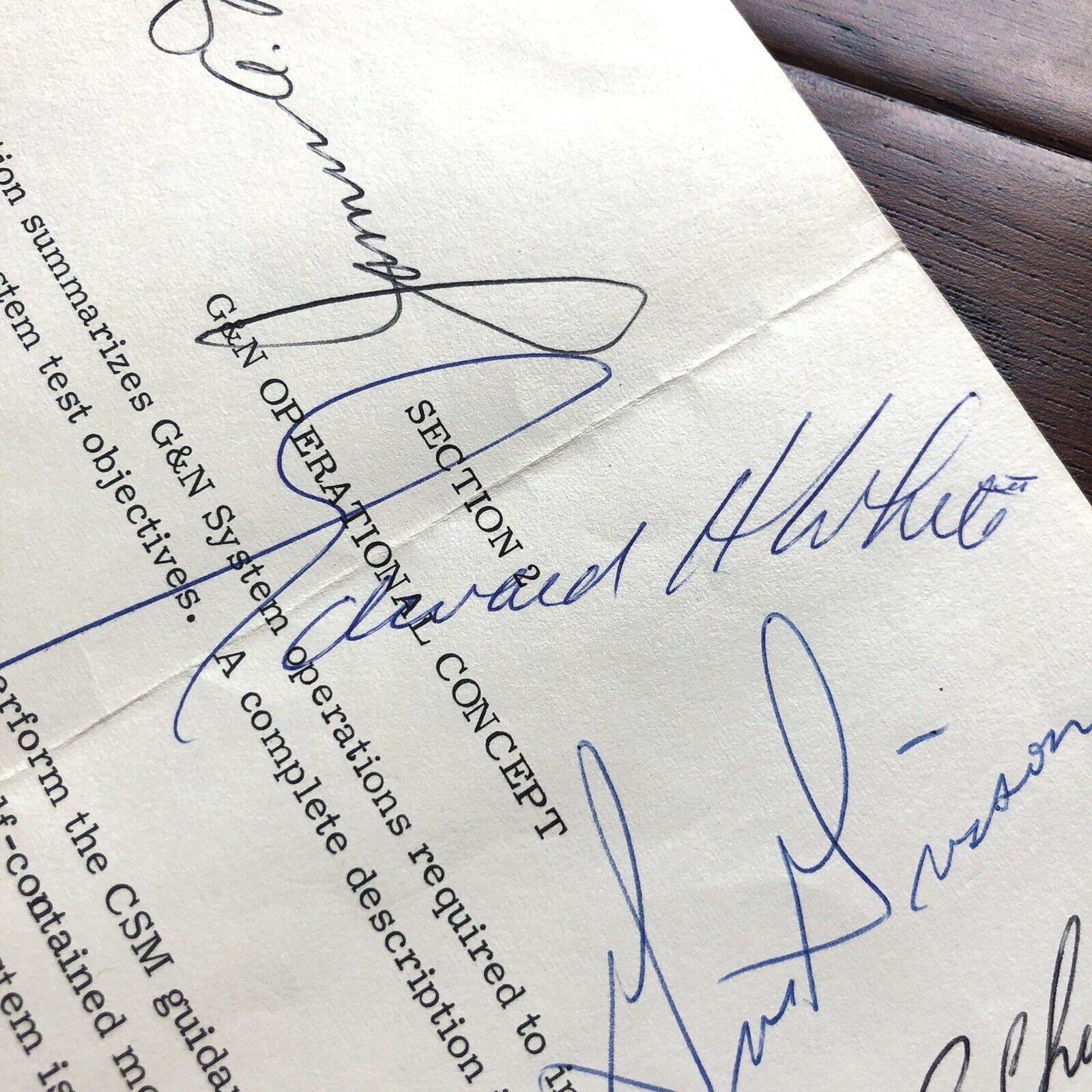 Apollo 1 * JSA * Crew Autograph NASA Document Signed * Roger Chaffee Gus Grissom