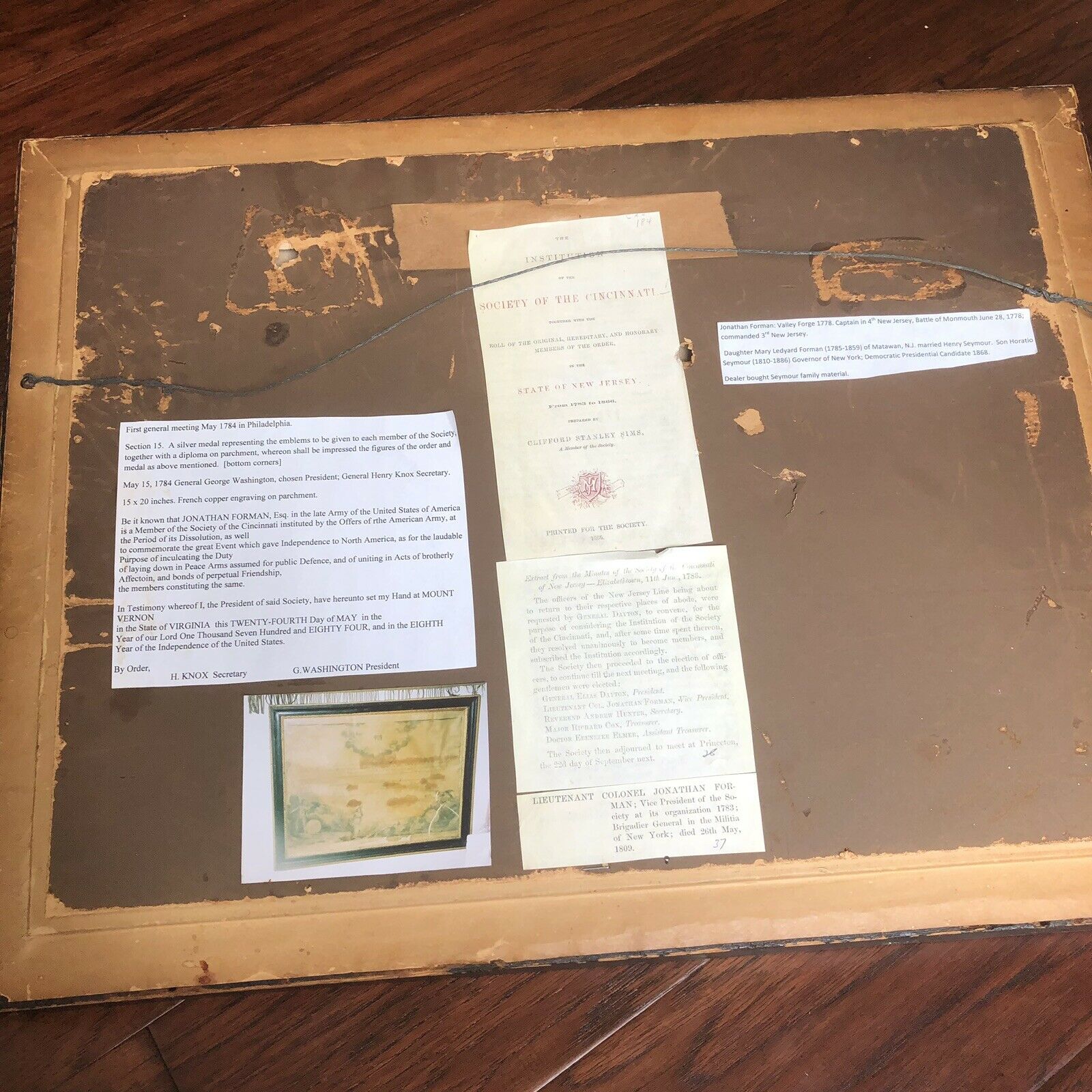 GEORGE WASHINGTON * JSA COA * Signed to VP of Society Cincinnati Autograph *